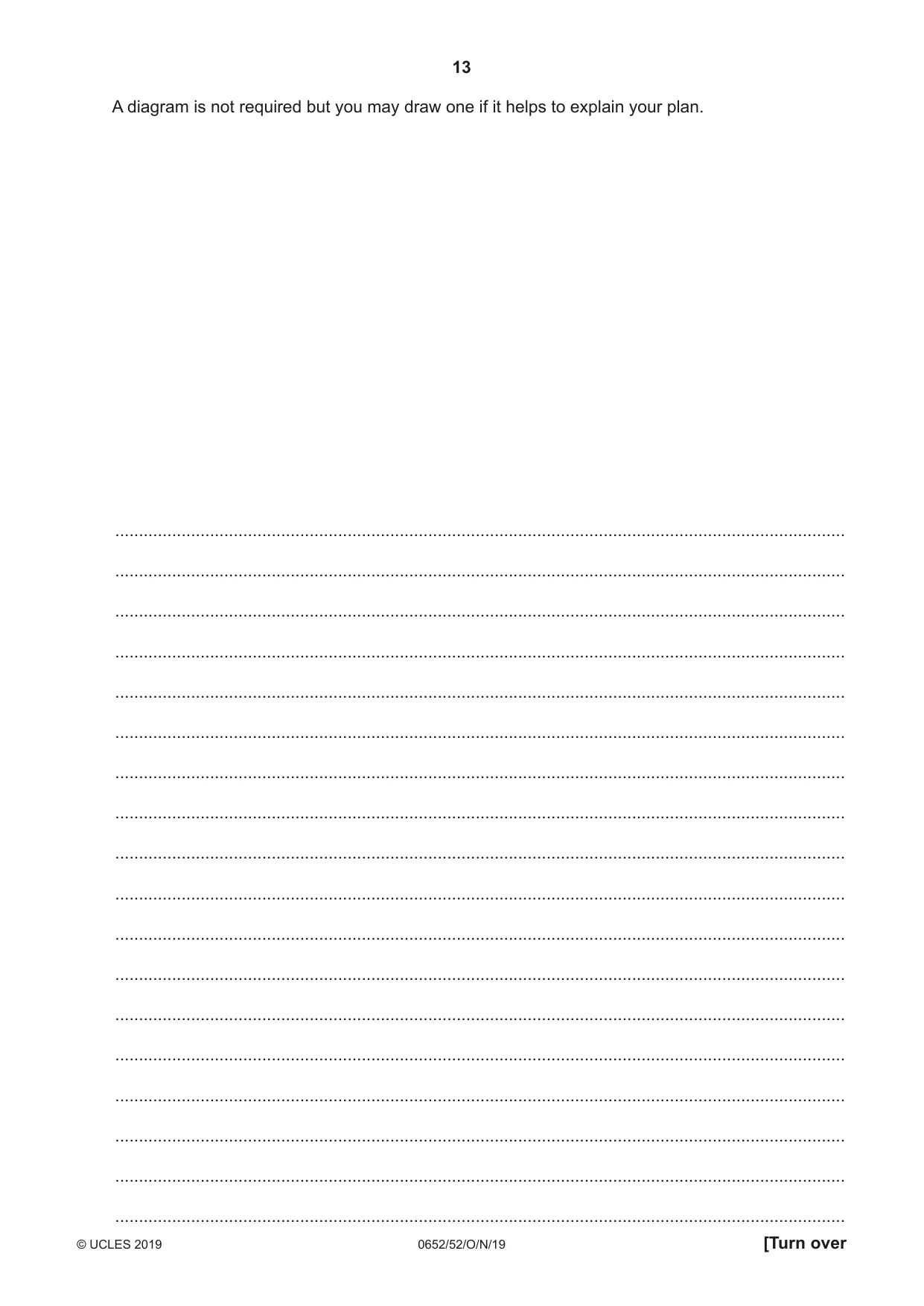 Cambridge IGCSE Physical Science 0652 2019 Oct/Nov Paper 5 · Variant 2 question paper, page 13 of 16