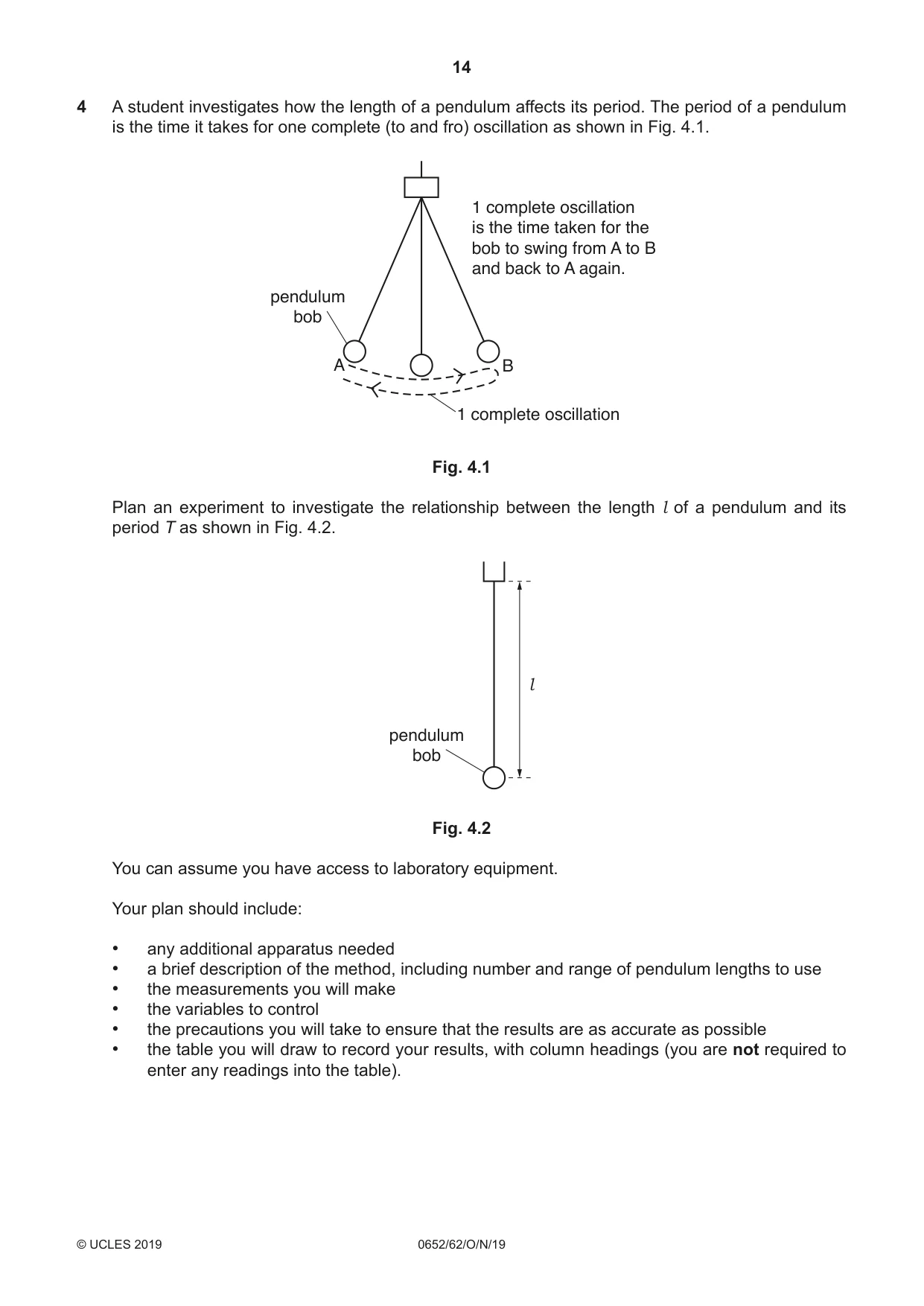 Cambridge IGCSE Physical Science 0652 2019 Oct/Nov Paper 6 · Variant 2 question paper, page 14 of 16