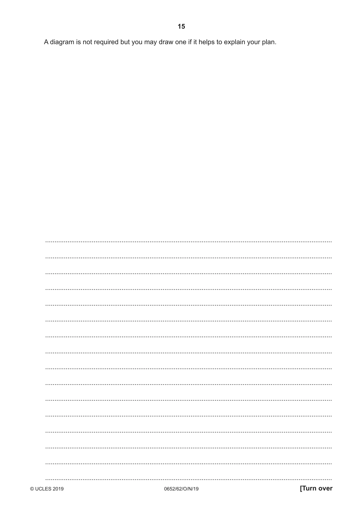 Cambridge IGCSE Physical Science 0652 2019 Oct/Nov Paper 6 · Variant 2 question paper, page 15 of 16