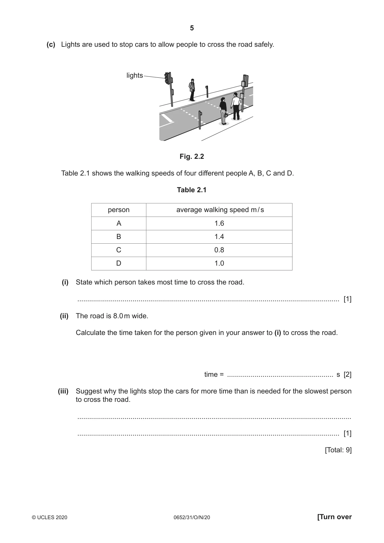 Cambridge IGCSE Physical Science 0652 2020 Oct/Nov Paper 3 · Variant 1 question paper, page 5 of 20