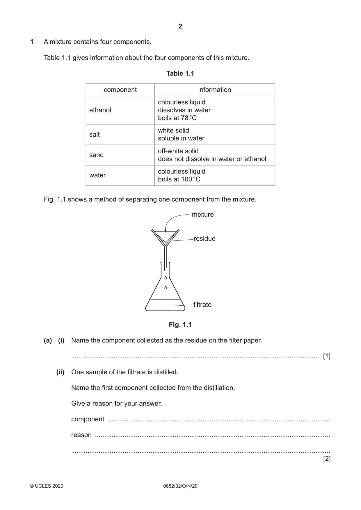 Cambridge IGCSE Physical Science 0652 2020 Oct/Nov Paper 3 · Variant 2 question paper, page 2 of 20