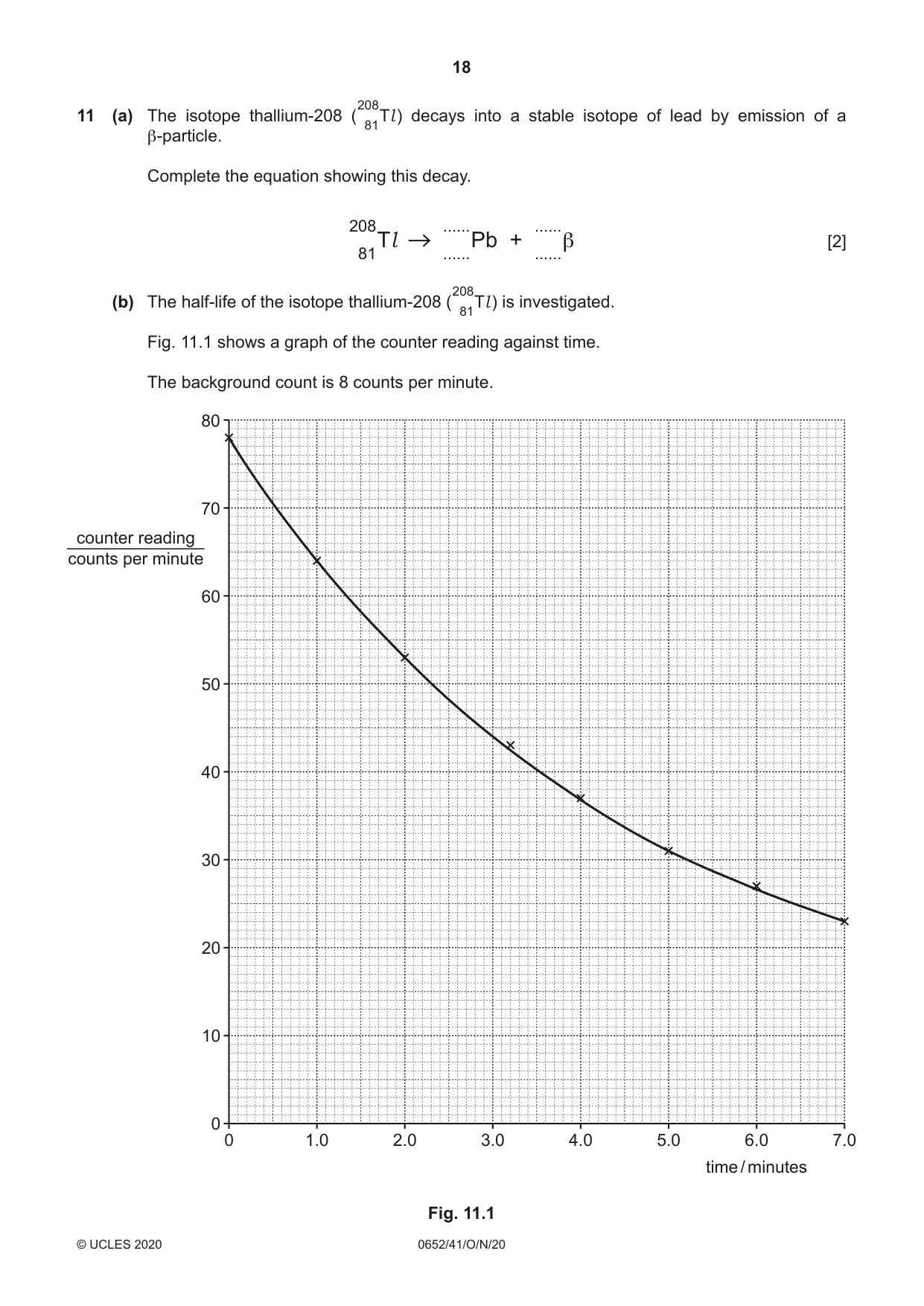 Cambridge IGCSE Physical Science 0652 2020 Oct/Nov Paper 4 · Variant 1 question paper, page 18 of 20
