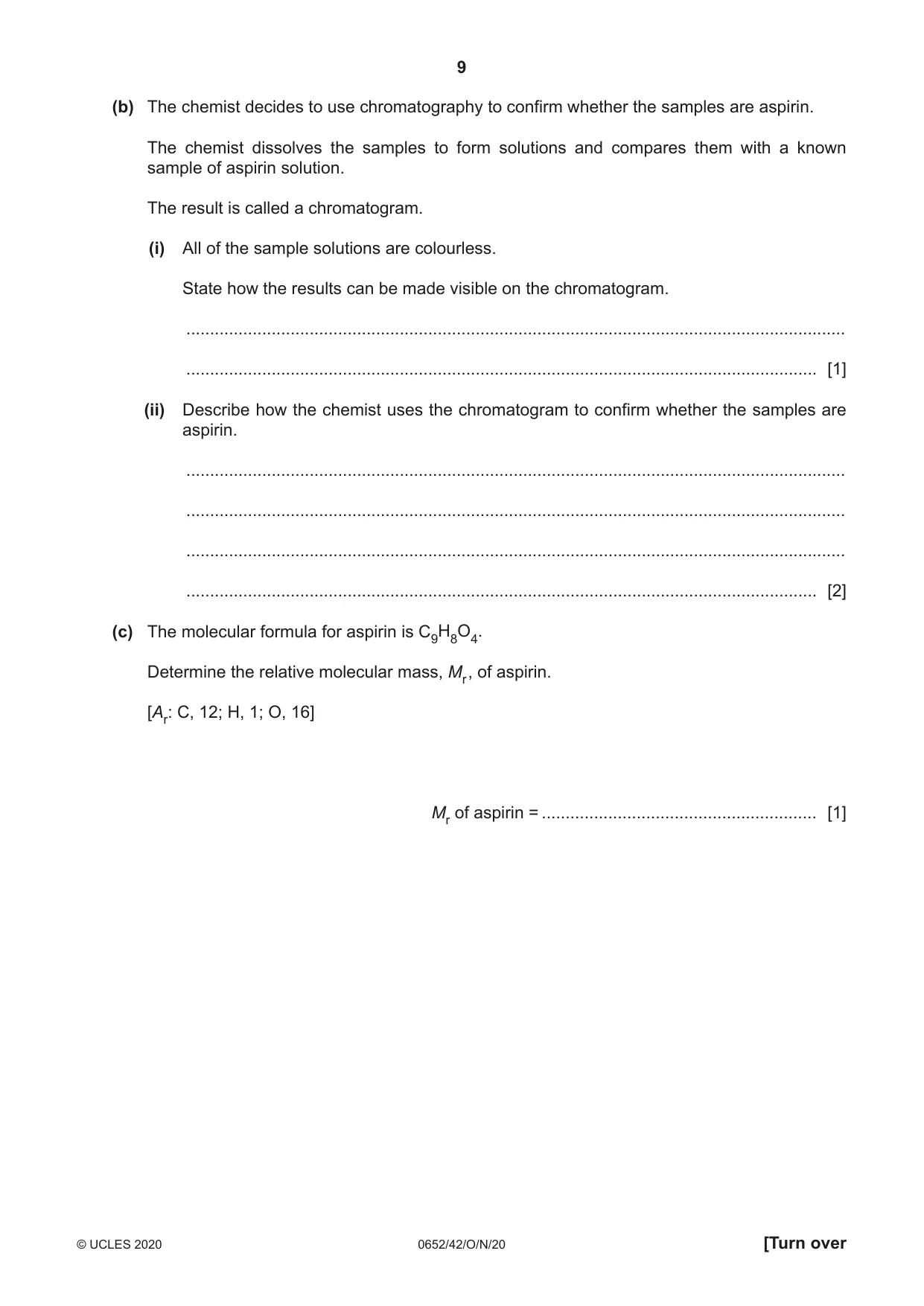 Cambridge IGCSE Physical Science 0652 2020 Oct/Nov Paper 4 · Variant 2 question paper, page 9 of 24