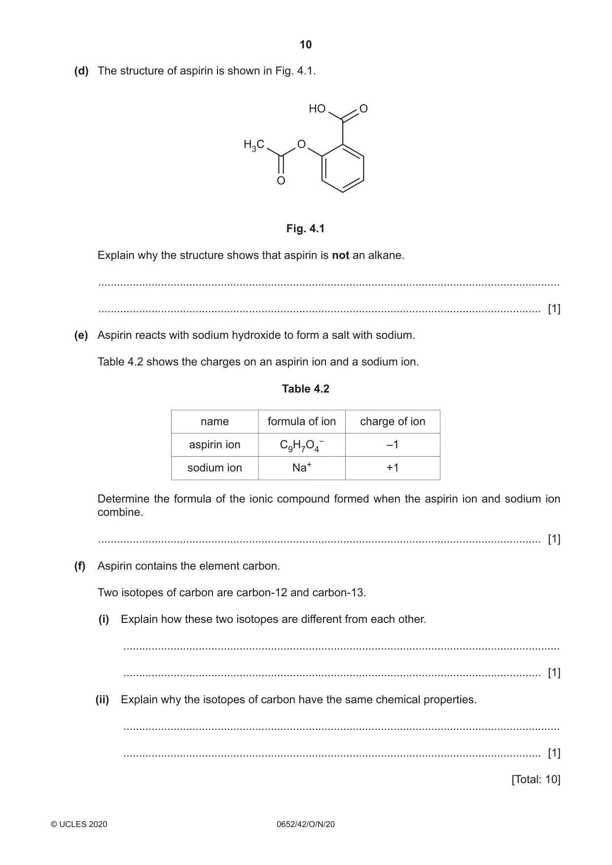 Cambridge IGCSE Physical Science 0652 2020 Oct/Nov Paper 4 · Variant 2 question paper, page 10 of 24