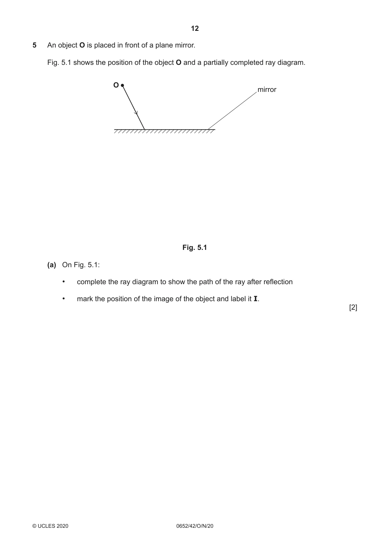 Cambridge IGCSE Physical Science 0652 2020 Oct/Nov Paper 4 · Variant 2 question paper, page 12 of 24