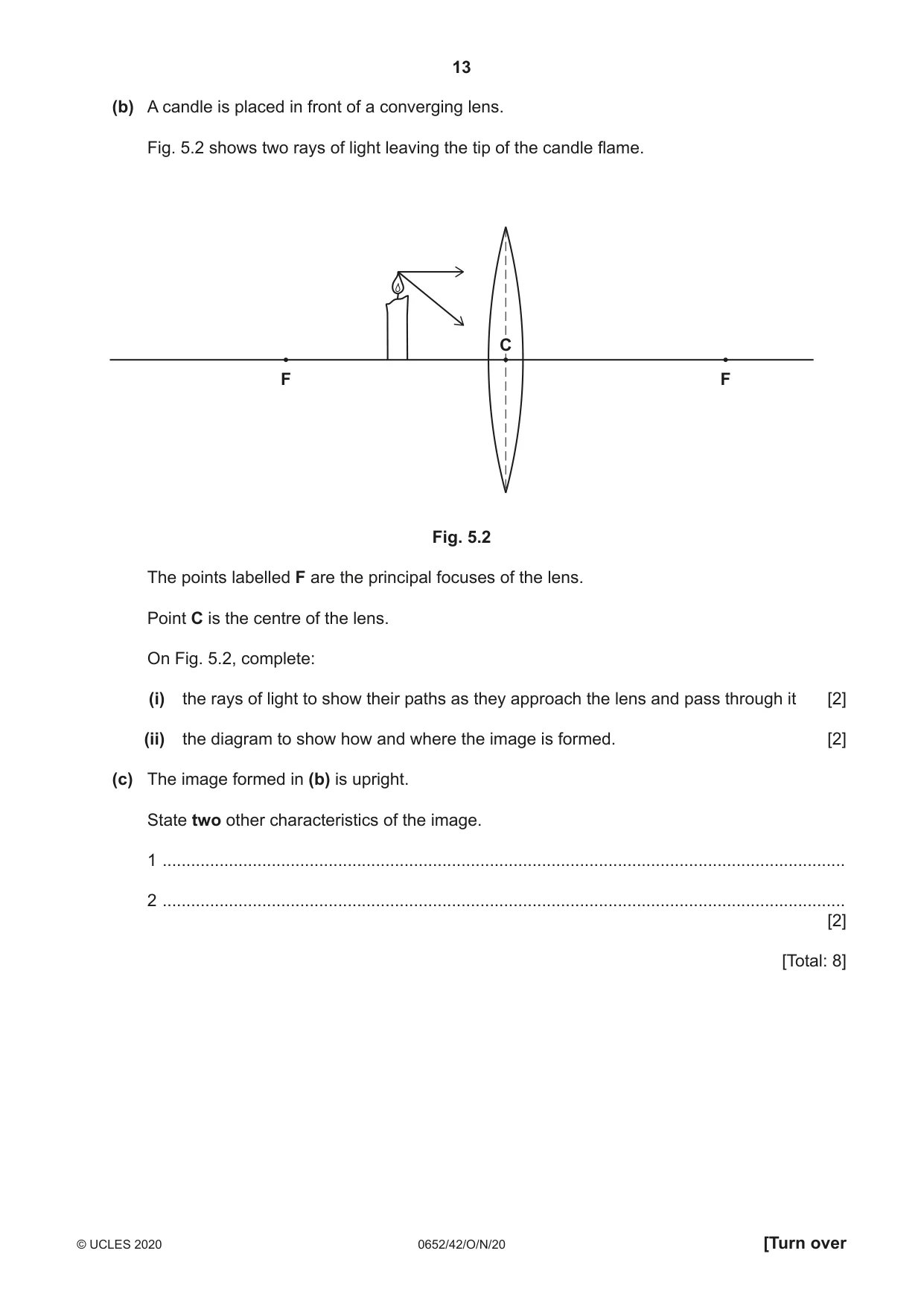 Cambridge IGCSE Physical Science 0652 2020 Oct/Nov Paper 4 · Variant 2 question paper, page 13 of 24