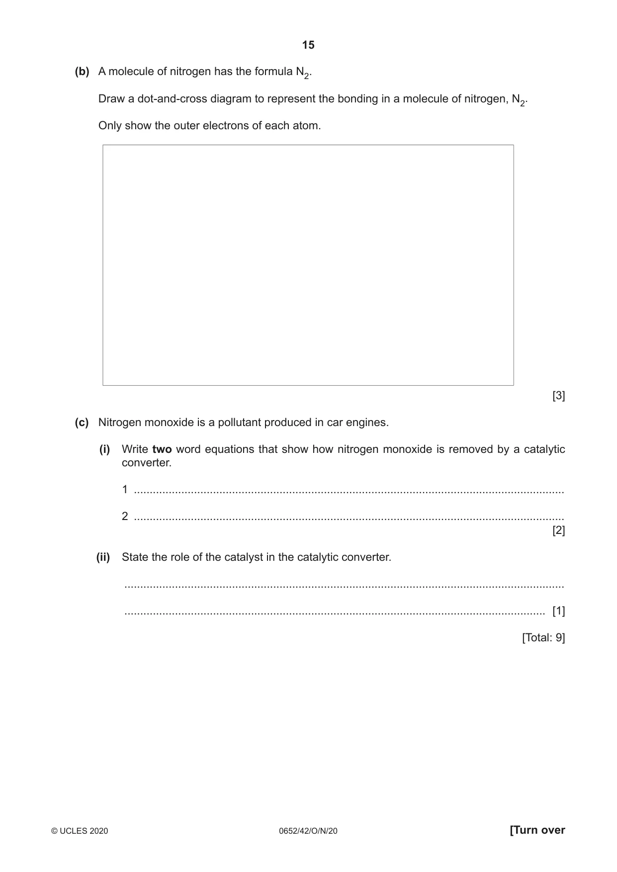 Cambridge IGCSE Physical Science 0652 2020 Oct/Nov Paper 4 · Variant 2 question paper, page 15 of 24