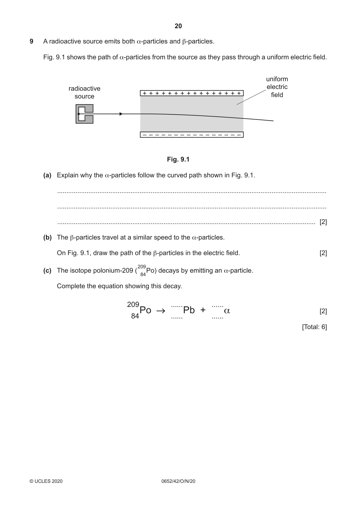 Cambridge IGCSE Physical Science 0652 2020 Oct/Nov Paper 4 · Variant 2 question paper, page 20 of 24