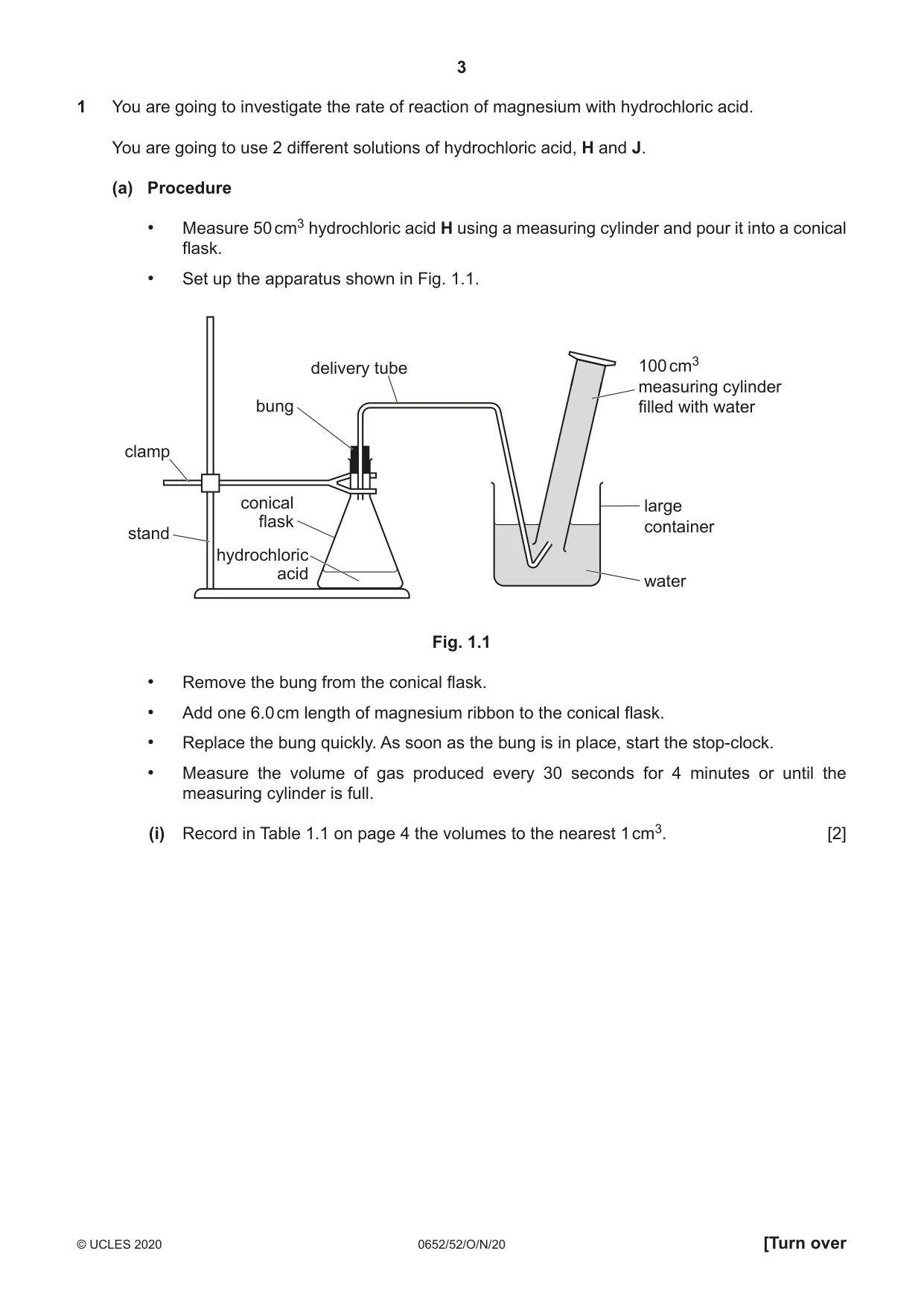 Cambridge IGCSE Physical Science 0652 2020 Oct/Nov Paper 5 · Variant 2 question paper, page 3 of 16