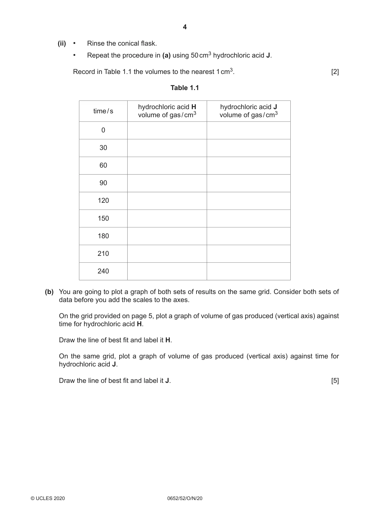Cambridge IGCSE Physical Science 0652 2020 Oct/Nov Paper 5 · Variant 2 question paper, page 4 of 16