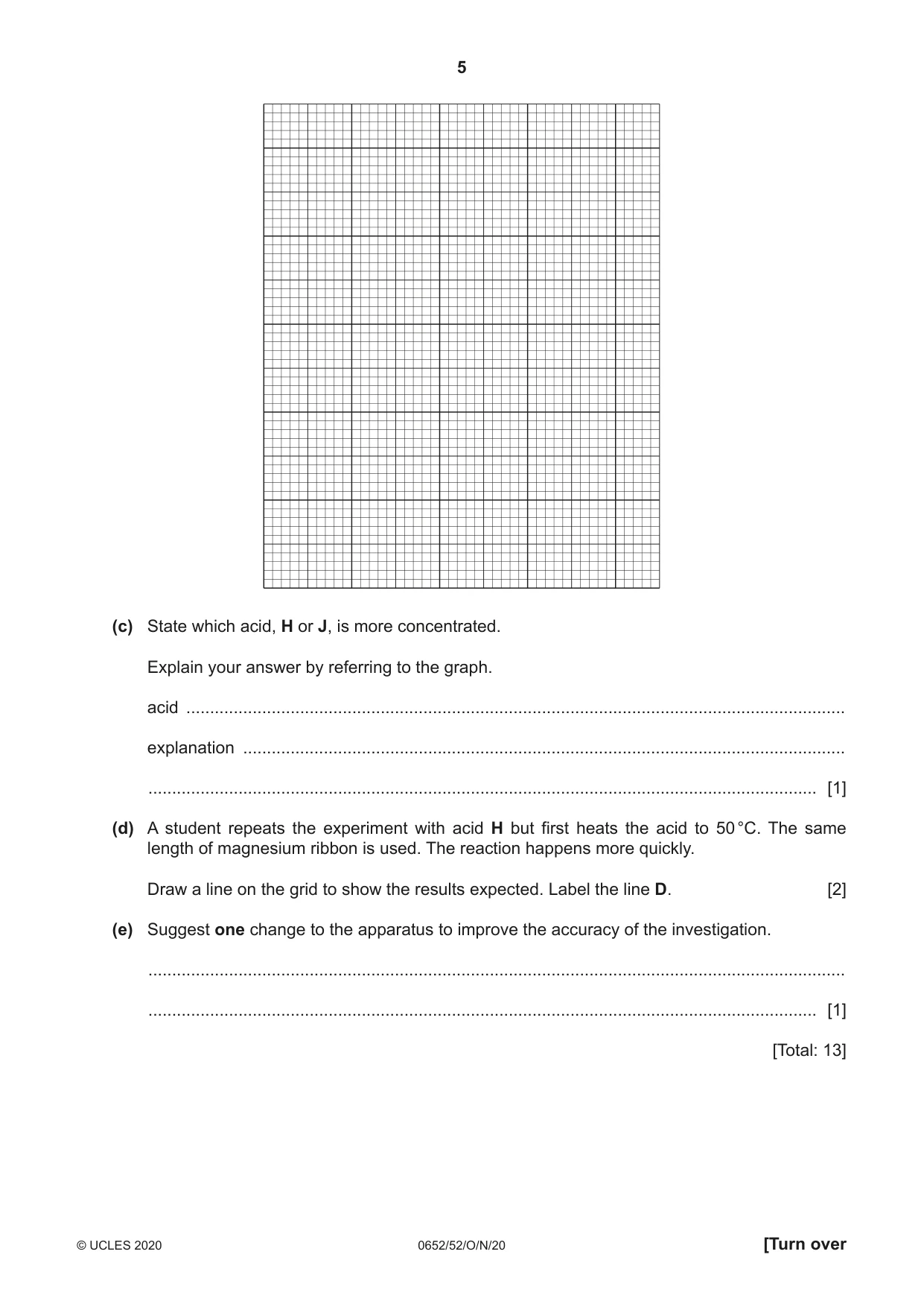 Cambridge IGCSE Physical Science 0652 2020 Oct/Nov Paper 5 · Variant 2 question paper, page 5 of 16