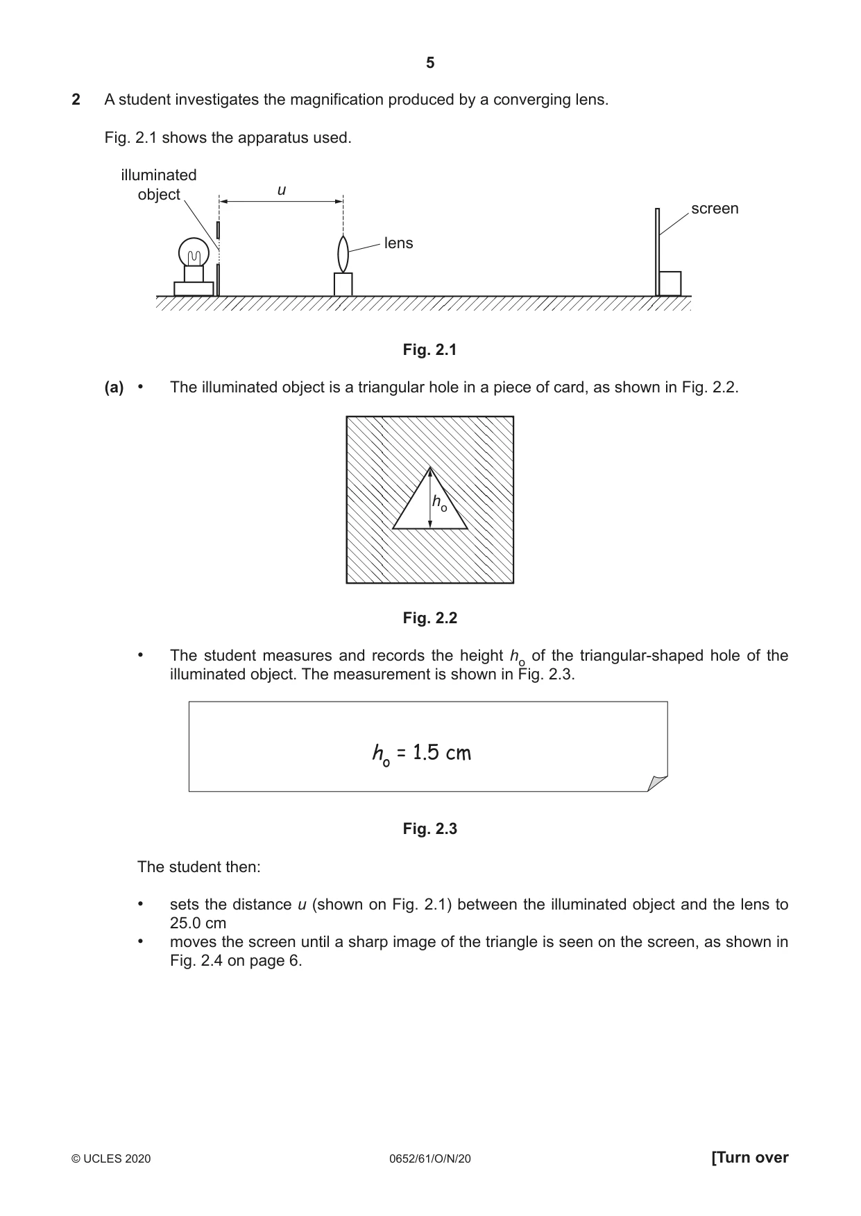 Cambridge IGCSE Physical Science 0652 2020 Oct/Nov Paper 6 · Variant 1 question paper, page 5 of 16