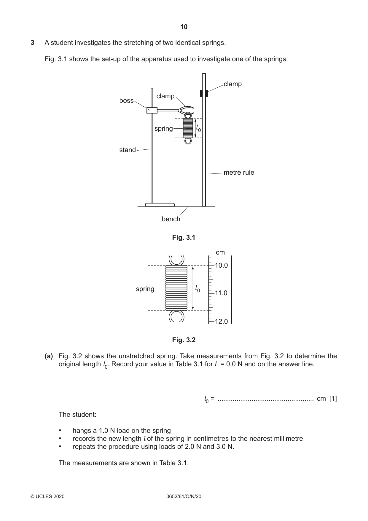 Cambridge IGCSE Physical Science 0652 2020 Oct/Nov Paper 6 · Variant 1 question paper, page 10 of 16