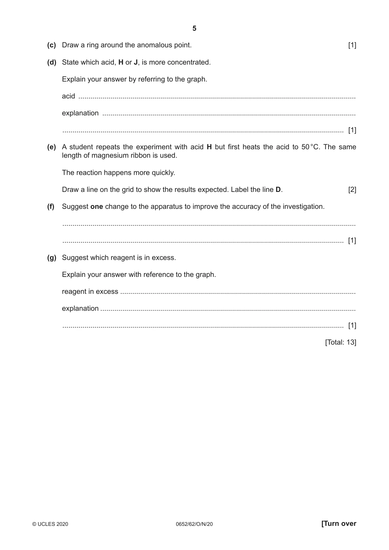 Cambridge IGCSE Physical Science 0652 2020 Oct/Nov Paper 6 · Variant 2 question paper, page 5 of 16
