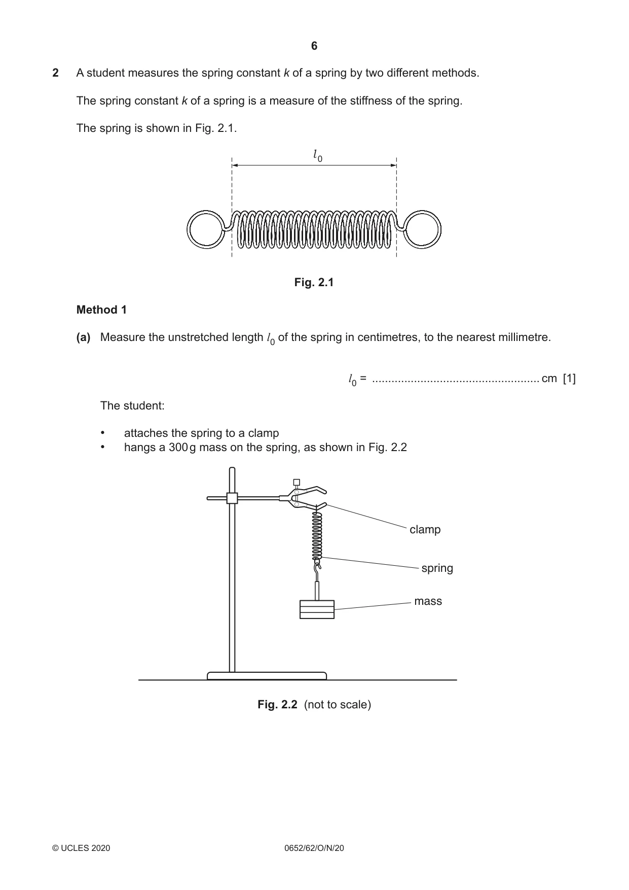 Cambridge IGCSE Physical Science 0652 2020 Oct/Nov Paper 6 · Variant 2 question paper, page 6 of 16