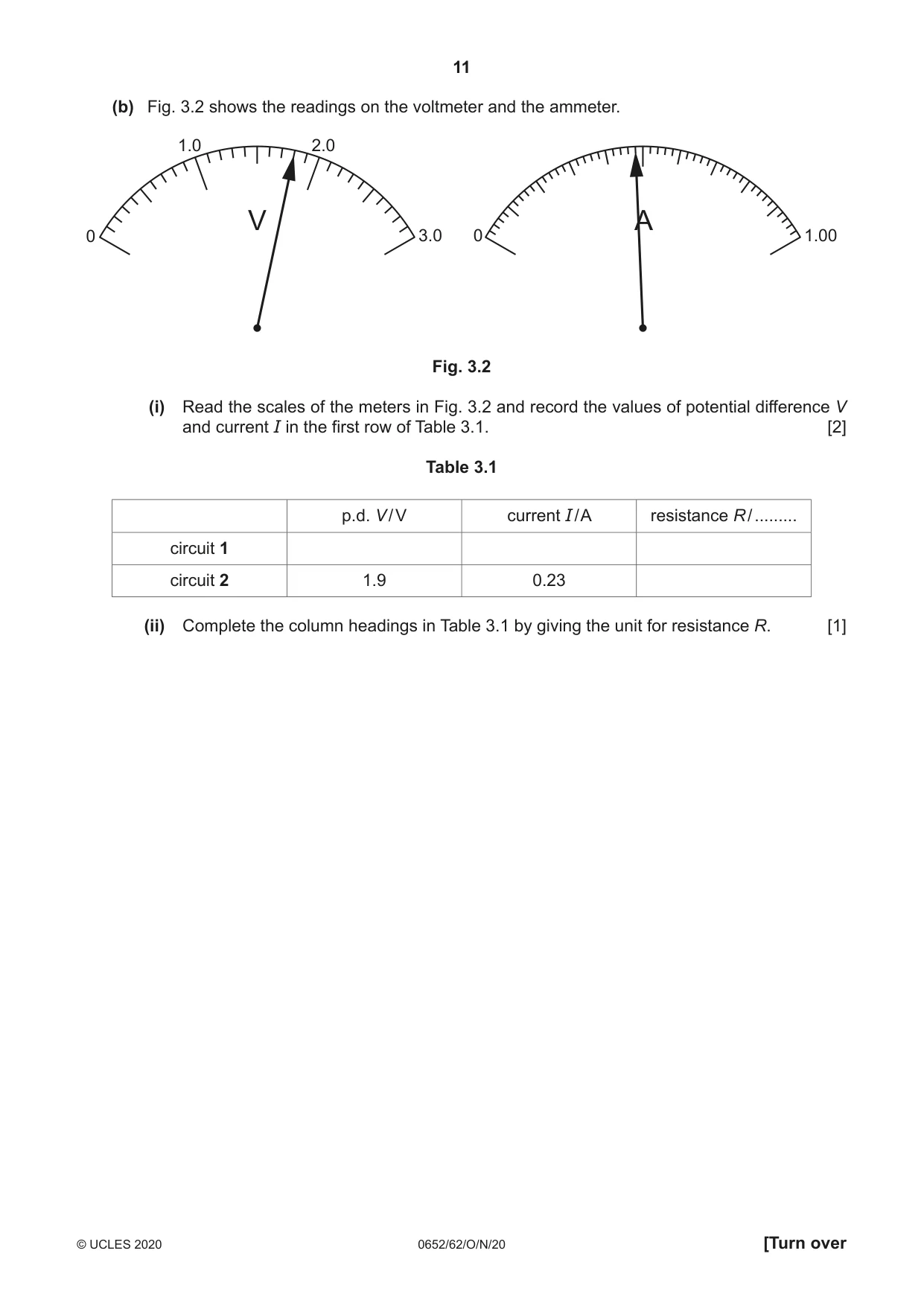 Cambridge IGCSE Physical Science 0652 2020 Oct/Nov Paper 6 · Variant 2 question paper, page 11 of 16