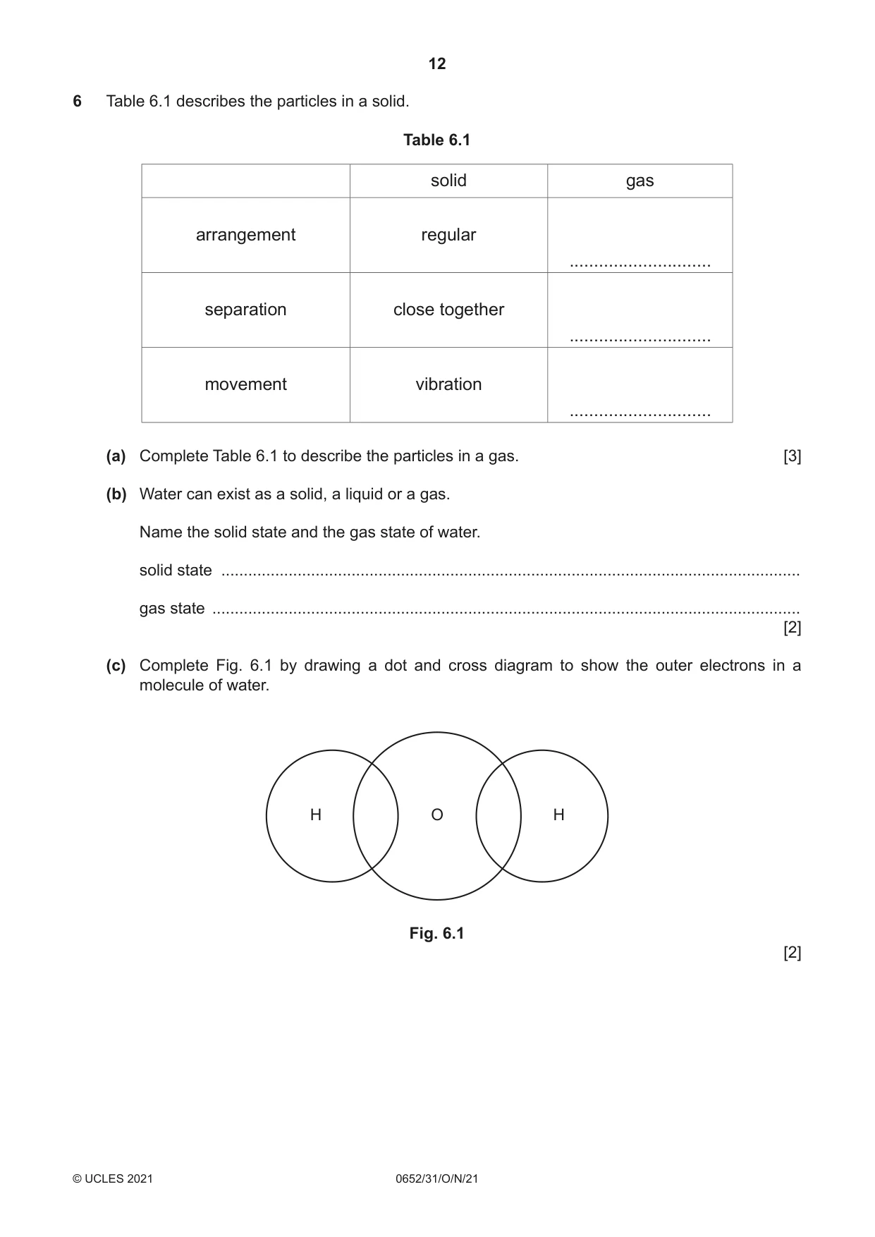 Cambridge IGCSE Physical Science 0652 2021 Oct/Nov Paper 3 · Variant 1 question paper, page 12 of 20