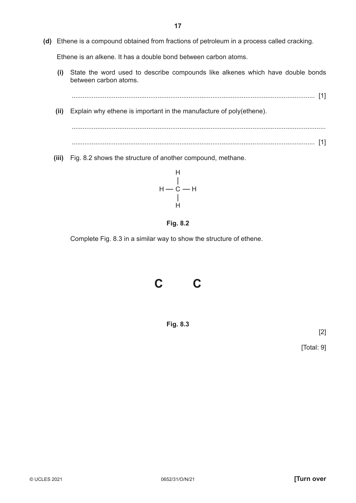 Cambridge IGCSE Physical Science 0652 2021 Oct/Nov Paper 3 · Variant 1 question paper, page 17 of 20
