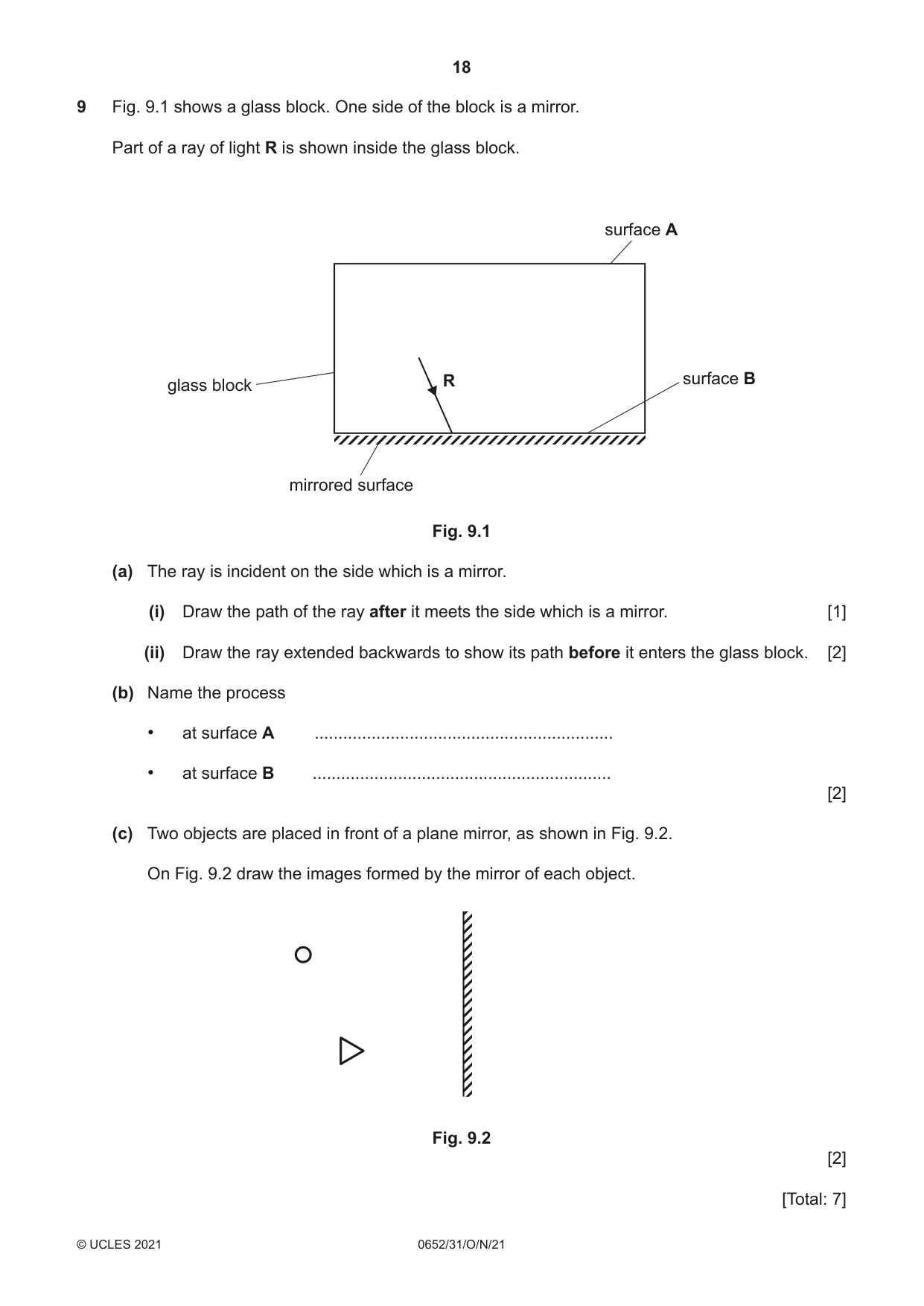 Cambridge IGCSE Physical Science 0652 2021 Oct/Nov Paper 3 · Variant 1 question paper, page 18 of 20