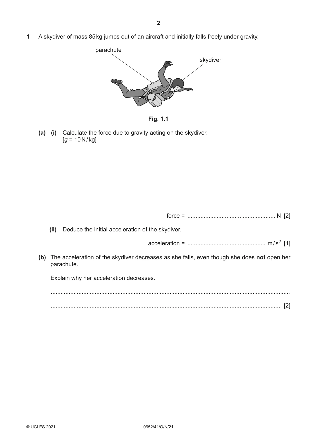 Cambridge IGCSE Physical Science 0652 2021 Oct/Nov Paper 4 · Variant 1 question paper, page 2 of 24