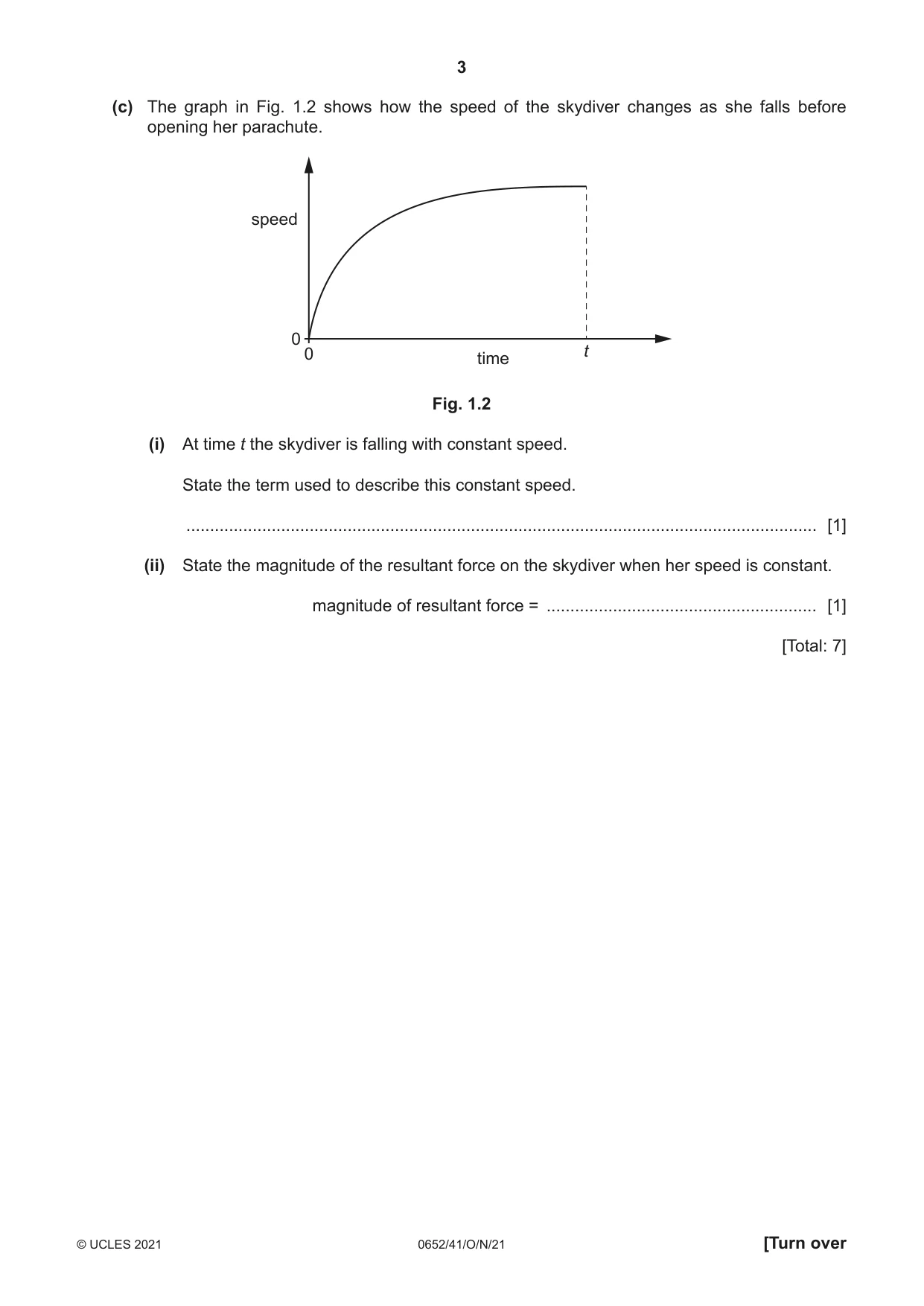Cambridge IGCSE Physical Science 0652 2021 Oct/Nov Paper 4 · Variant 1 question paper, page 3 of 24