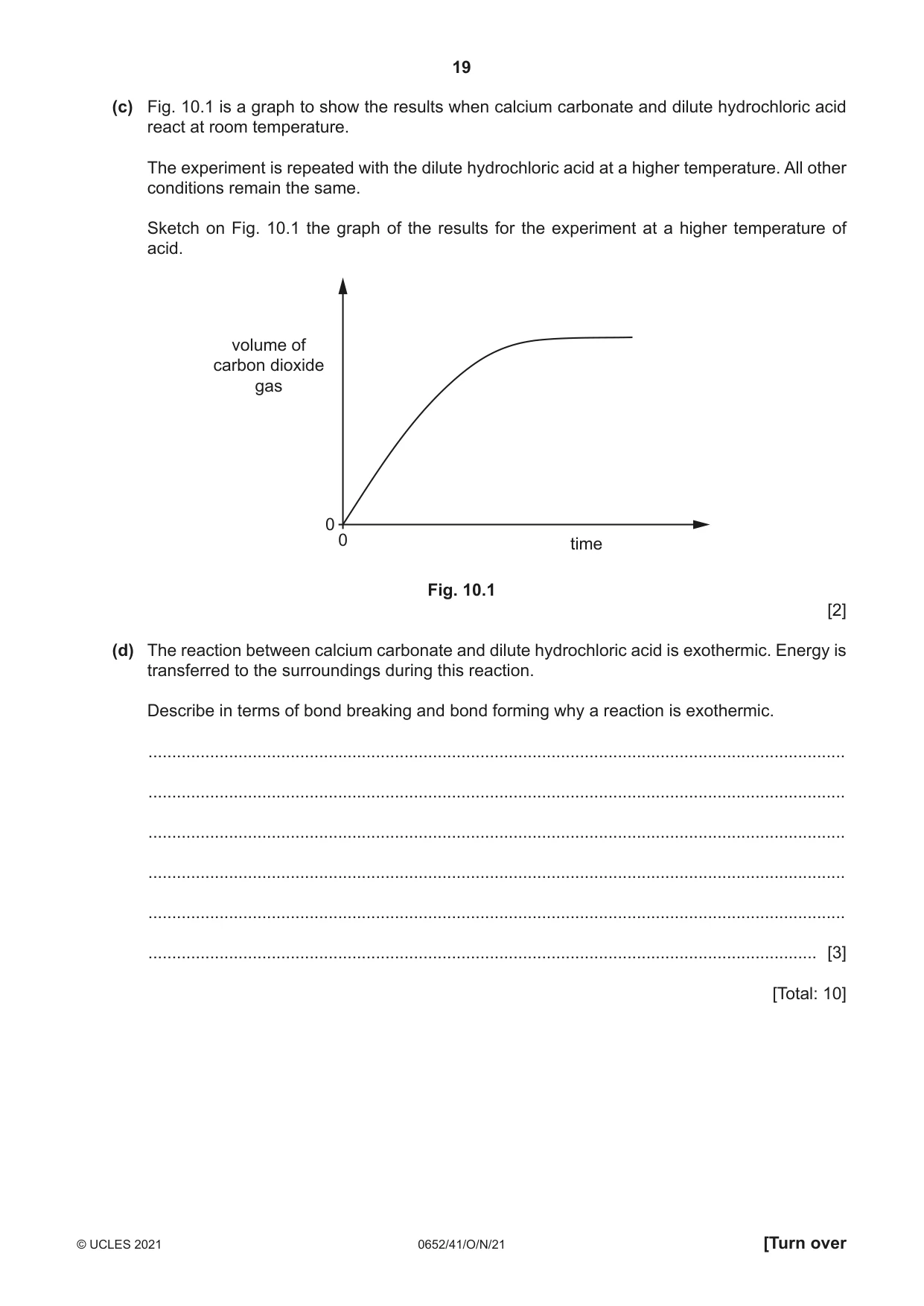 Cambridge IGCSE Physical Science 0652 2021 Oct/Nov Paper 4 · Variant 1 question paper, page 19 of 24