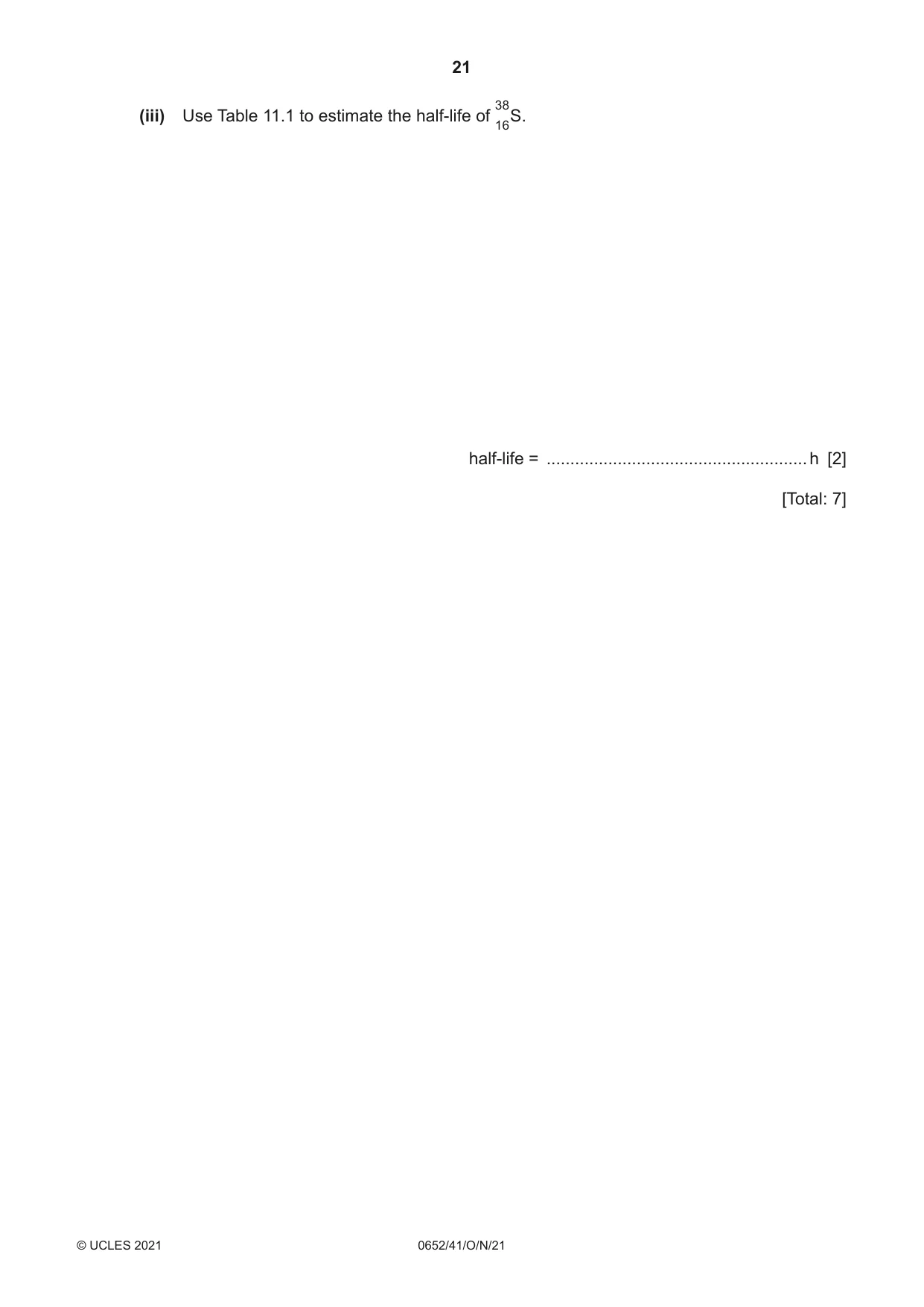 Cambridge IGCSE Physical Science 0652 2021 Oct/Nov Paper 4 · Variant 1 question paper, page 21 of 24