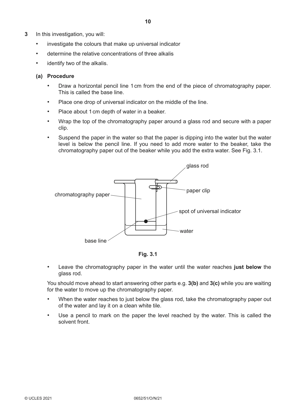 Cambridge IGCSE Physical Science 0652 2021 Oct/Nov Paper 5 · Variant 1 question paper, page 10 of 20