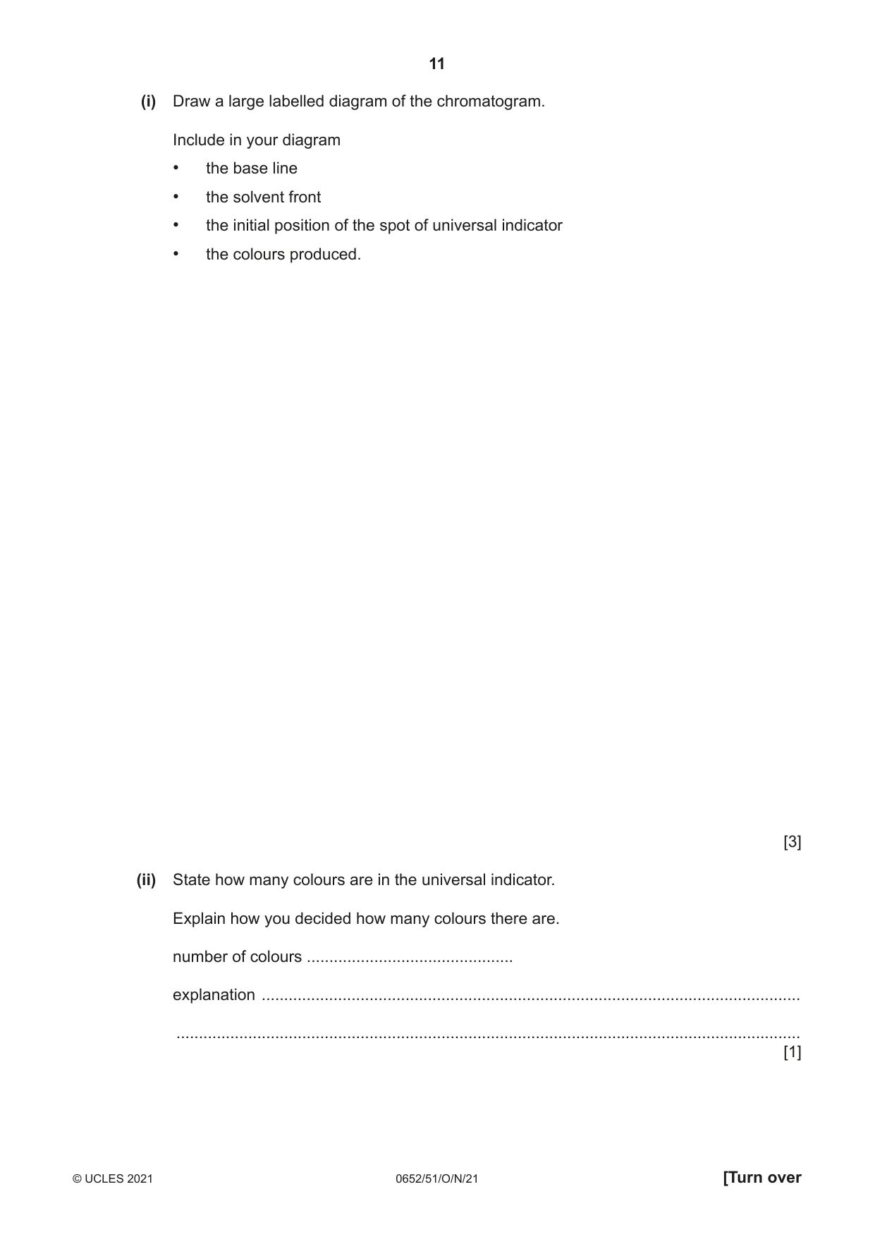 Cambridge IGCSE Physical Science 0652 2021 Oct/Nov Paper 5 · Variant 1 question paper, page 11 of 20