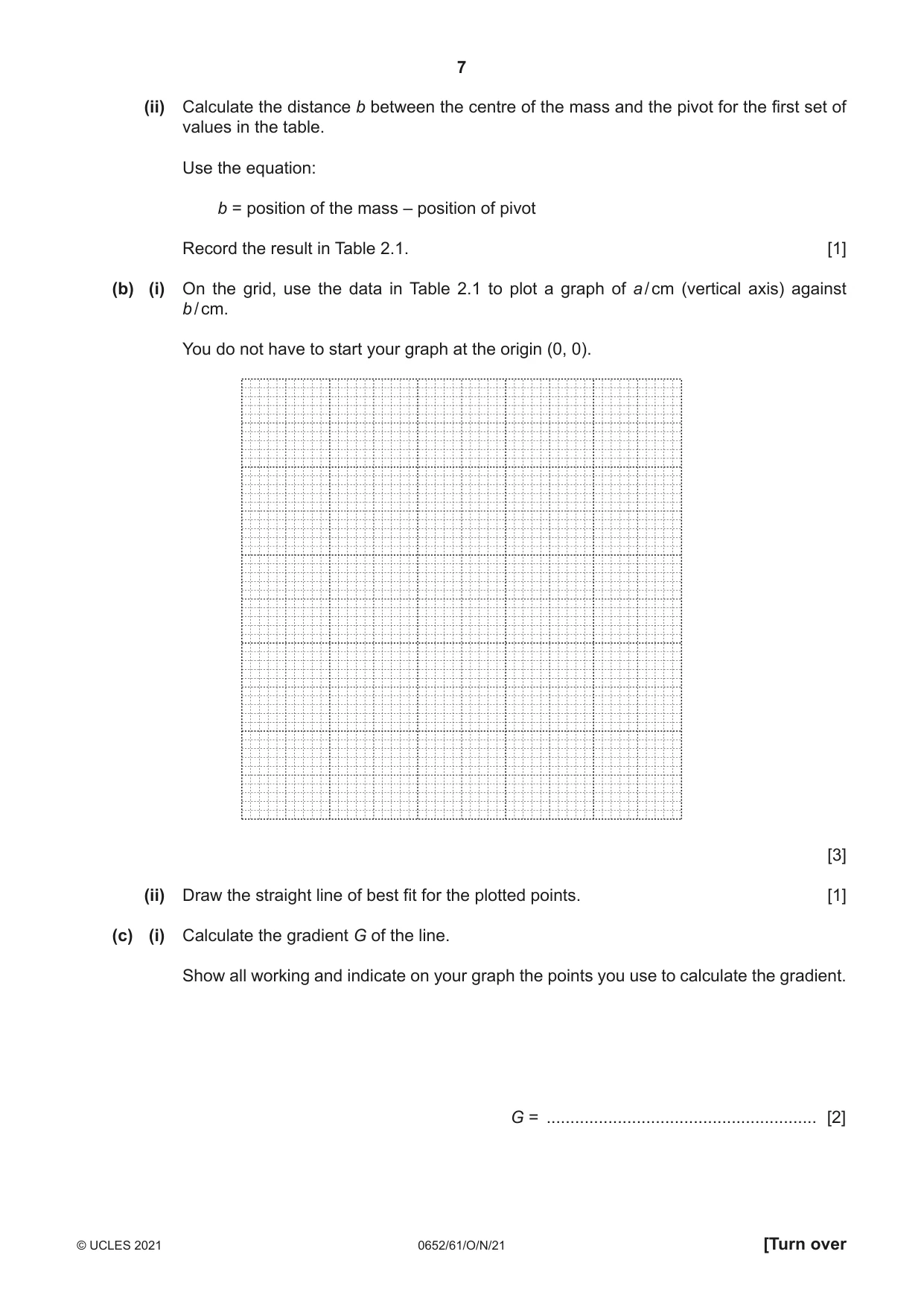 Cambridge IGCSE Physical Science 0652 2021 Oct/Nov Paper 6 · Variant 1 question paper, page 7 of 16