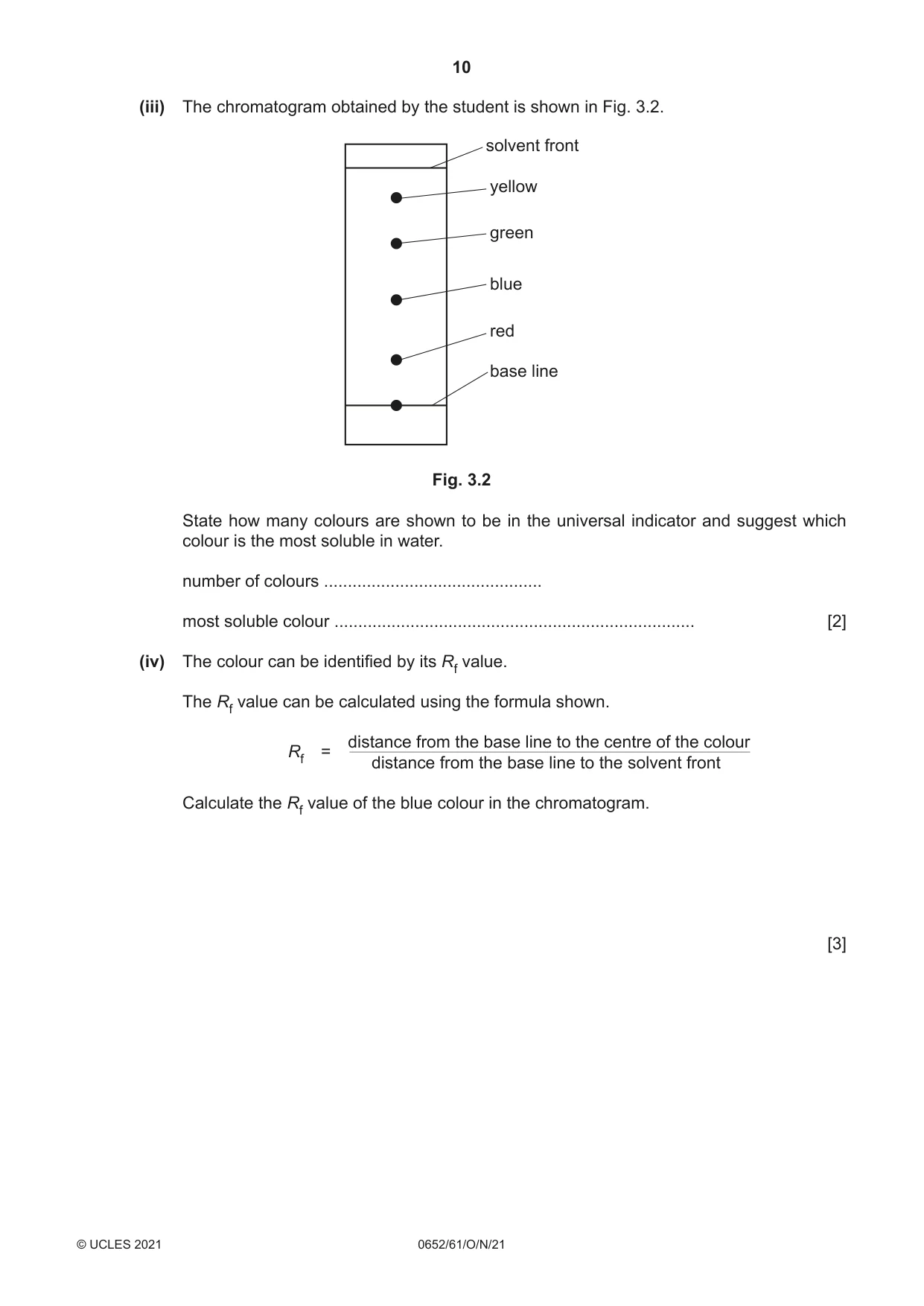 Cambridge IGCSE Physical Science 0652 2021 Oct/Nov Paper 6 · Variant 1 question paper, page 10 of 16