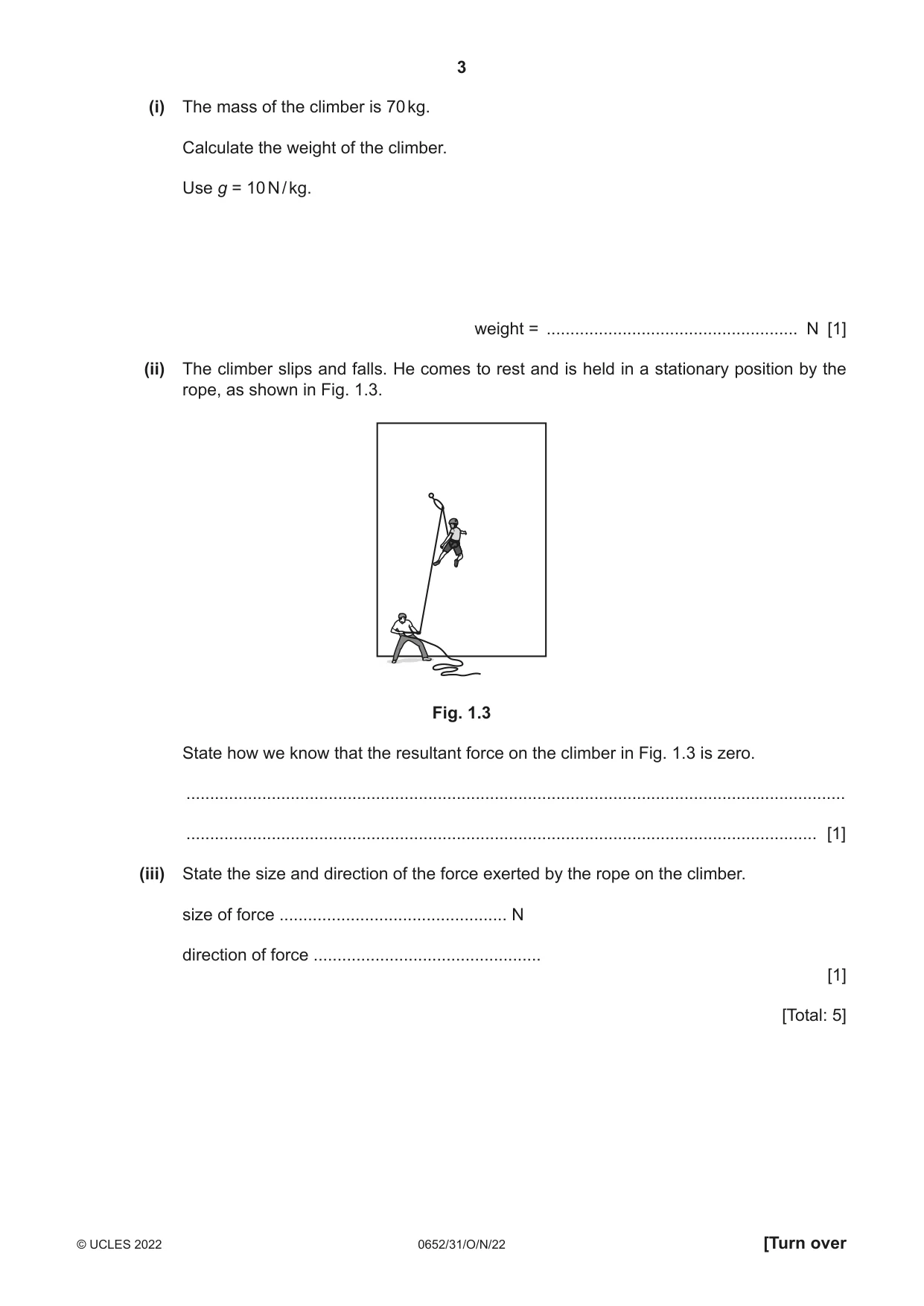 Cambridge IGCSE Physical Science 0652 2022 Oct/Nov Paper 3 · Variant 1 question paper, page 3 of 24