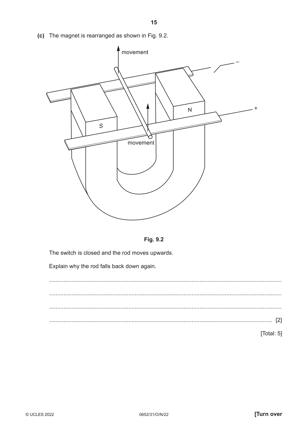 Cambridge IGCSE Physical Science 0652 2022 Oct/Nov Paper 3 · Variant 1 question paper, page 15 of 24