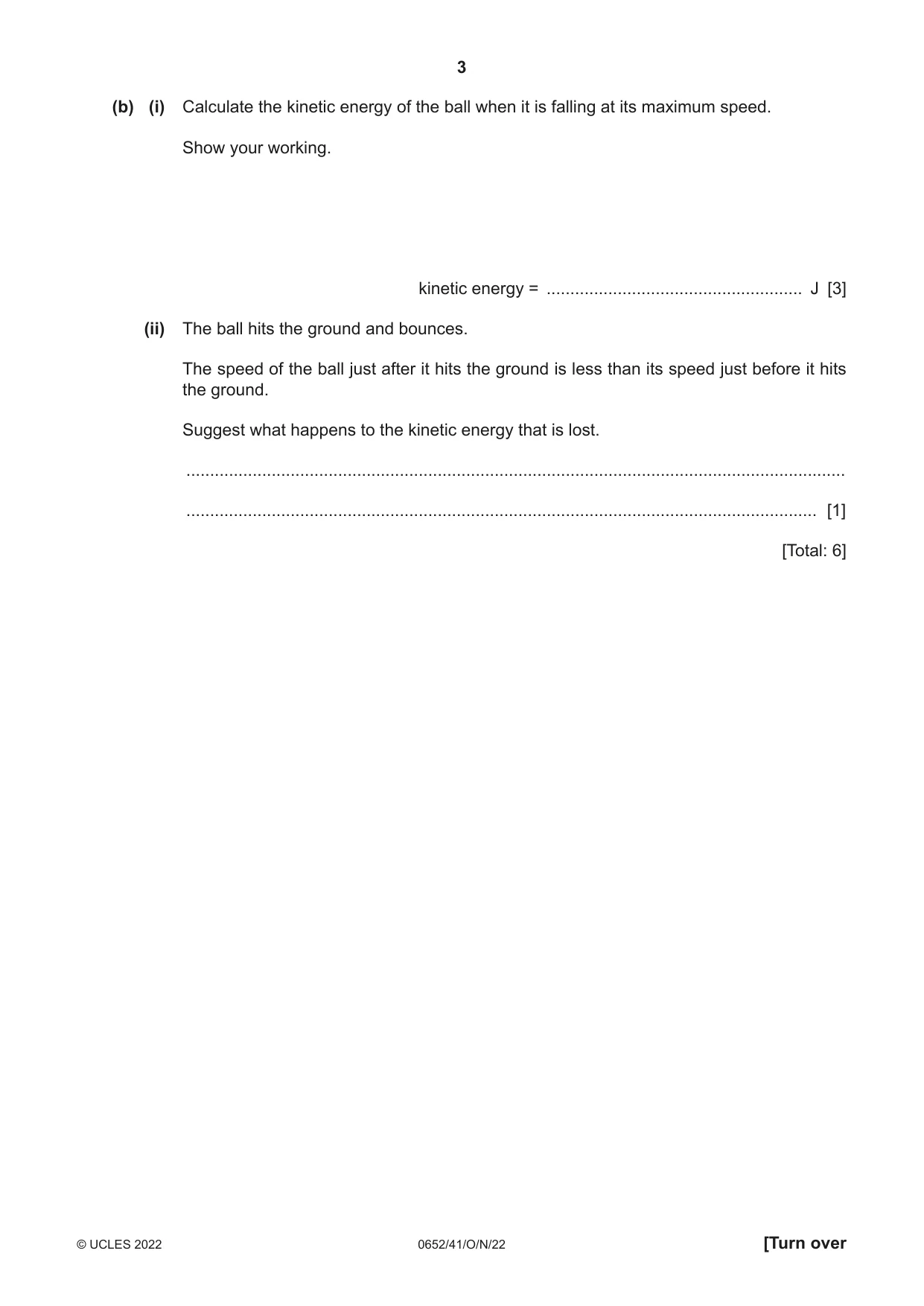 Cambridge IGCSE Physical Science 0652 2022 Oct/Nov Paper 4 · Variant 1 question paper, page 3 of 20