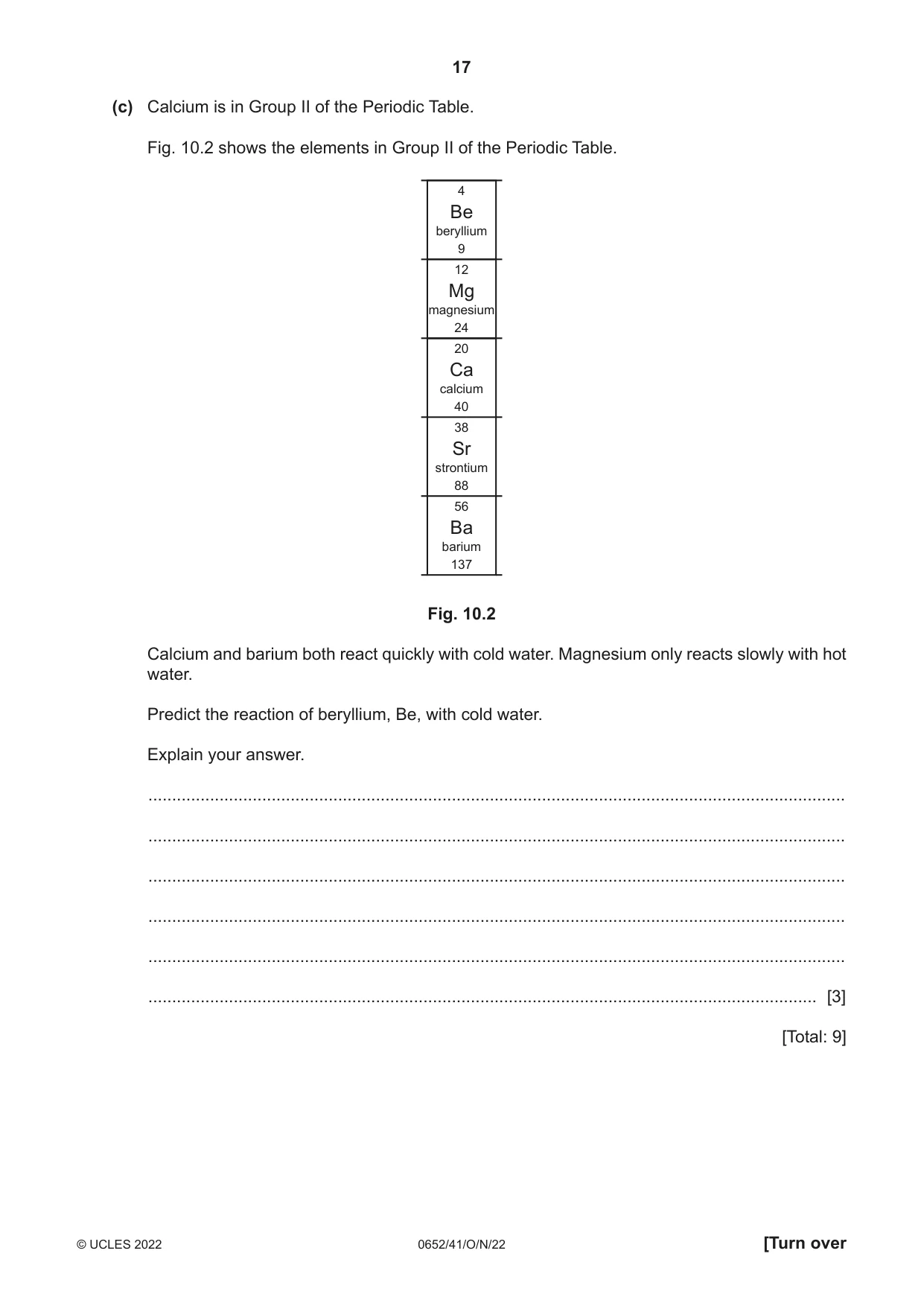 Cambridge IGCSE Physical Science 0652 2022 Oct/Nov Paper 4 · Variant 1 question paper, page 17 of 20
