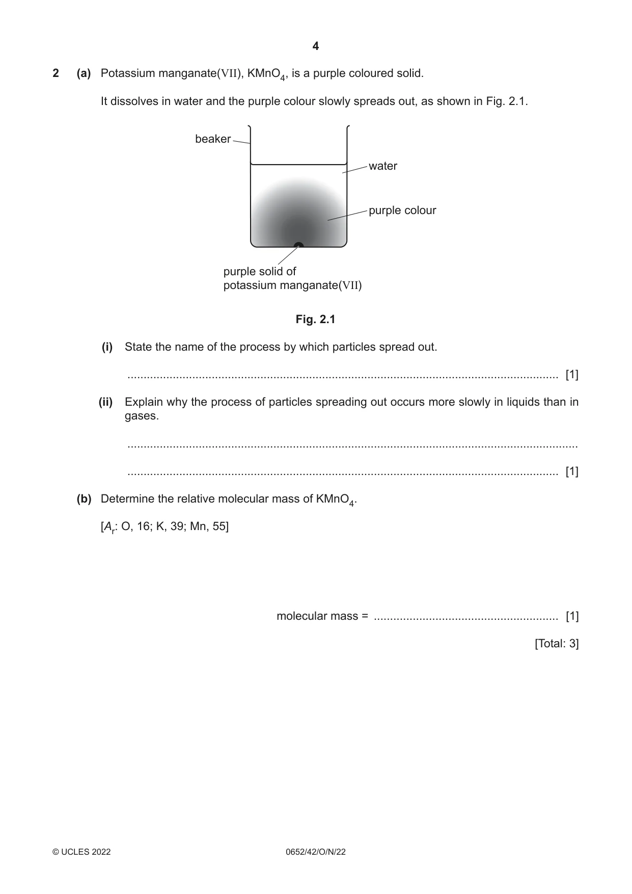 Cambridge IGCSE Physical Science 0652 2022 Oct/Nov Paper 4 · Variant 2 question paper, page 4 of 20
