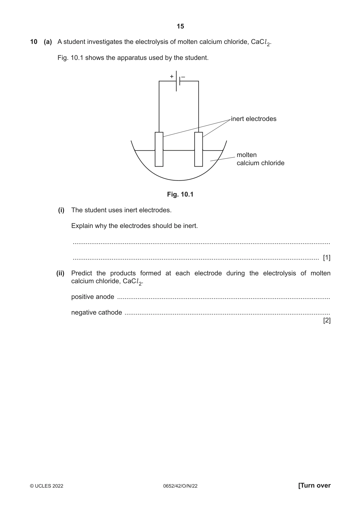 Cambridge IGCSE Physical Science 0652 2022 Oct/Nov Paper 4 · Variant 2 question paper, page 15 of 20