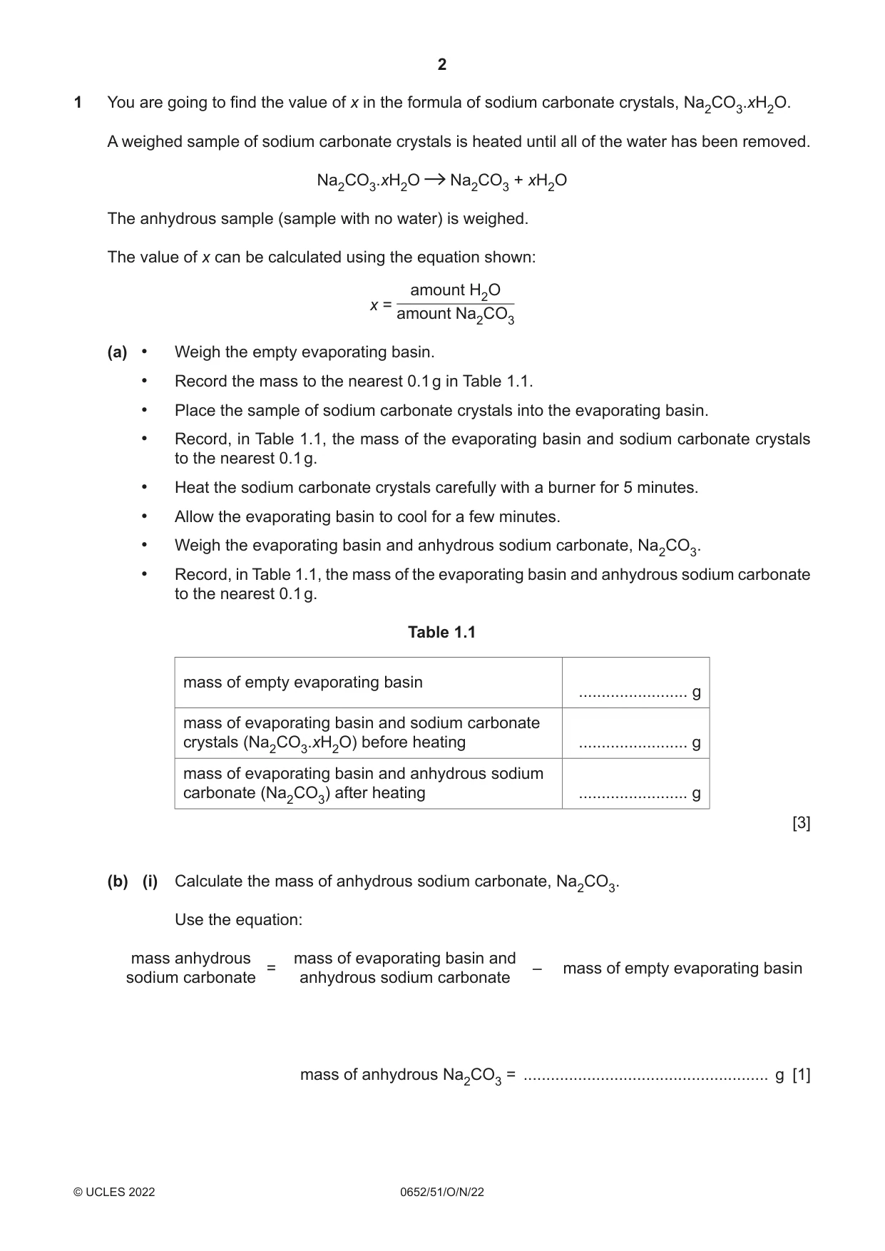 Cambridge IGCSE Physical Science 0652 2022 Oct/Nov Paper 5 · Variant 1 question paper, page 2 of 16