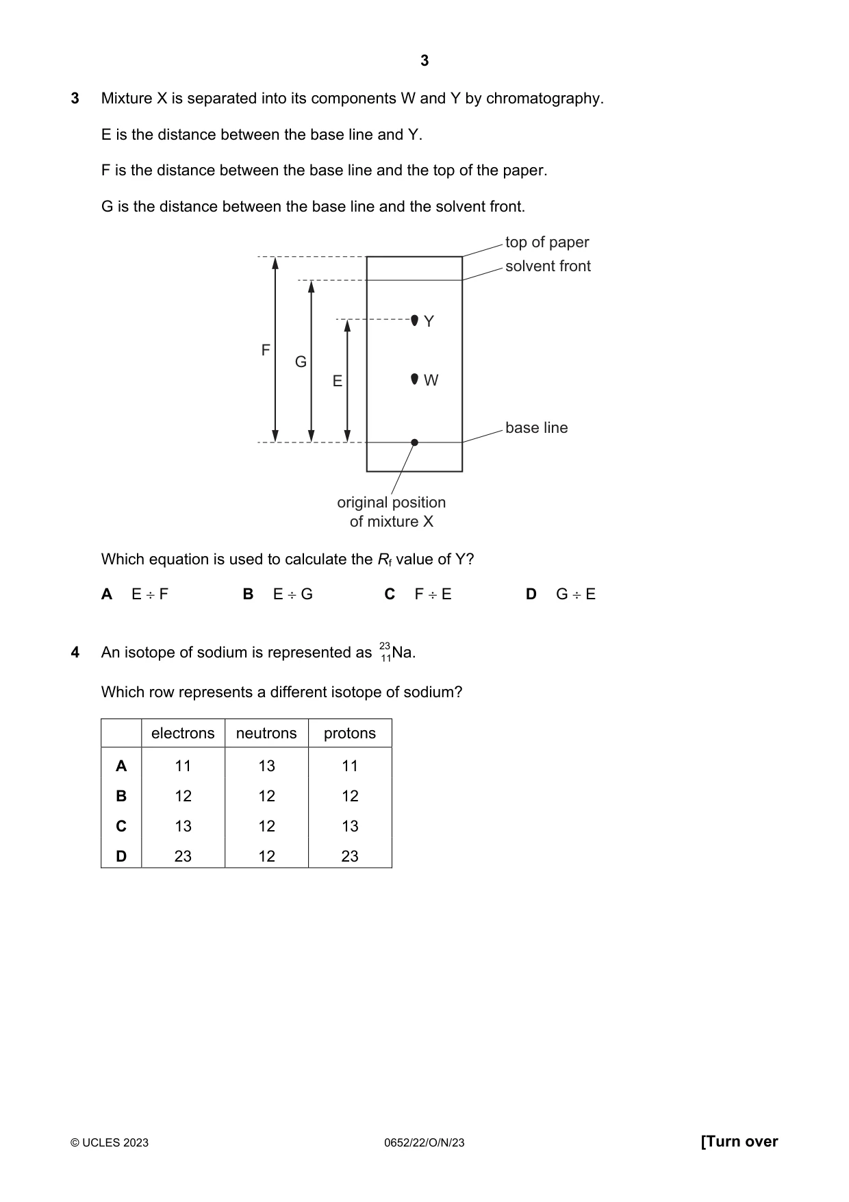 Cambridge IGCSE Physical Science 0652 2023 Oct/Nov Paper 2 · Variant 2 question paper, page 3 of 16