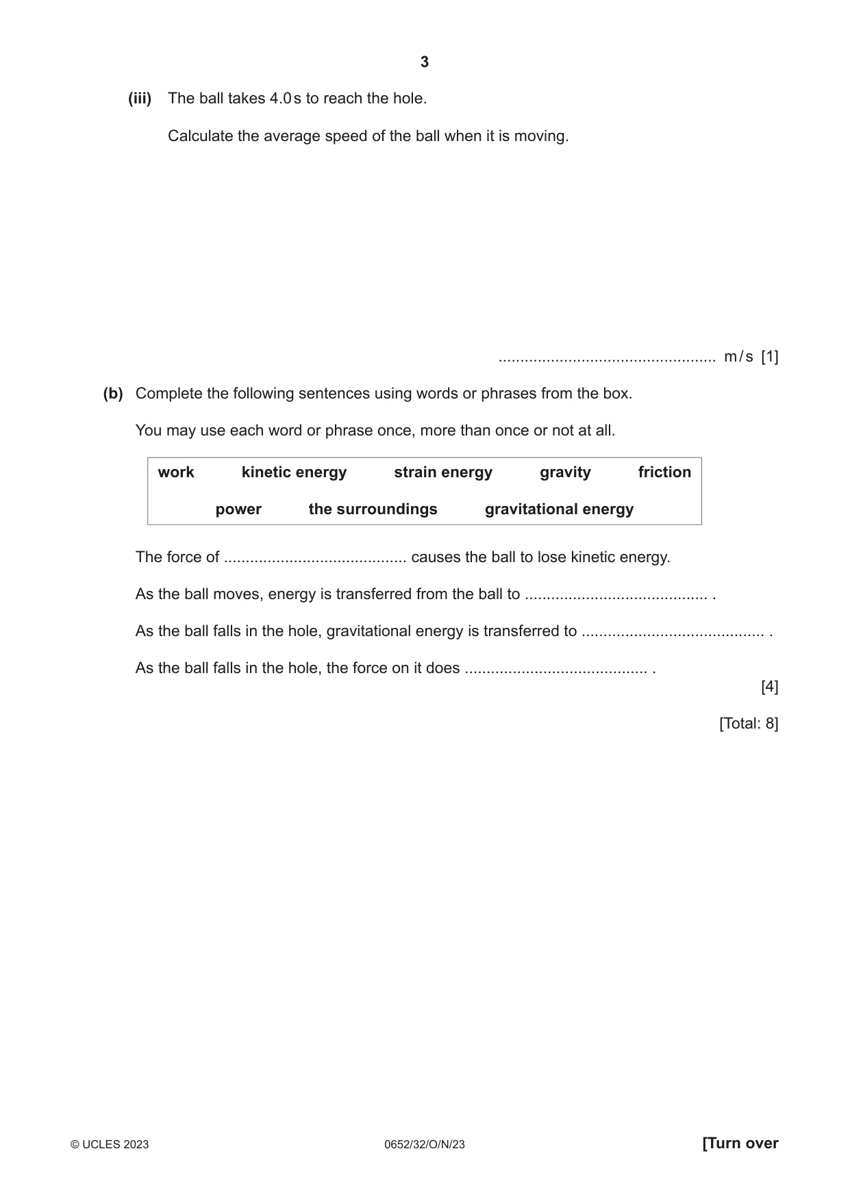 Cambridge IGCSE Physical Science 0652 2023 Oct/Nov Paper 3 · Variant 2 question paper, page 3 of 24