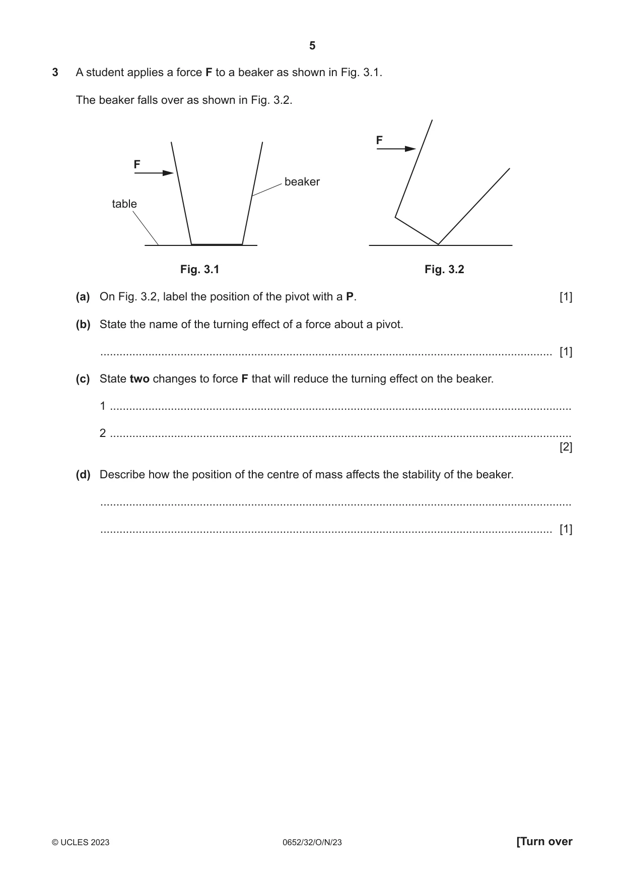 Cambridge IGCSE Physical Science 0652 2023 Oct/Nov Paper 3 · Variant 2 question paper, page 5 of 24