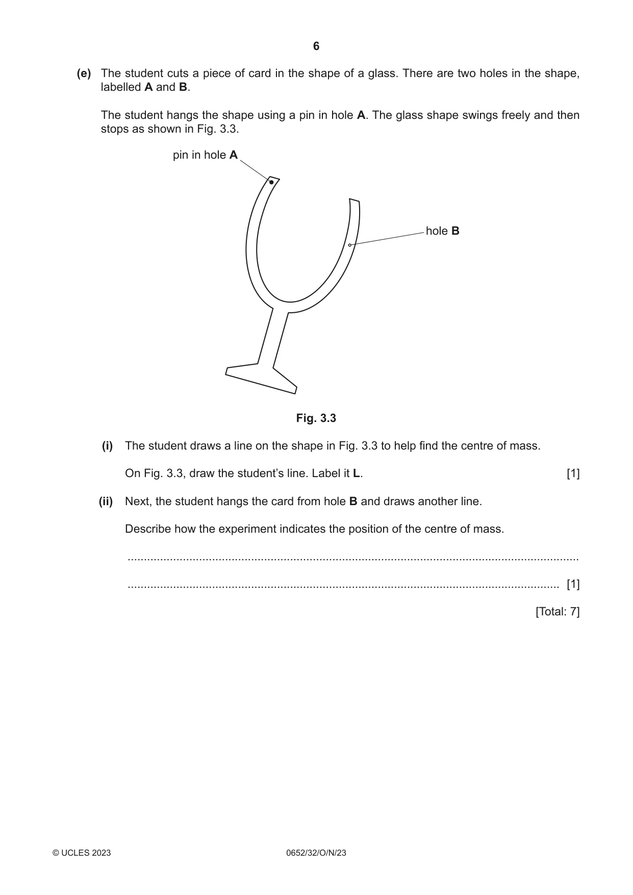 Cambridge IGCSE Physical Science 0652 2023 Oct/Nov Paper 3 · Variant 2 question paper, page 6 of 24