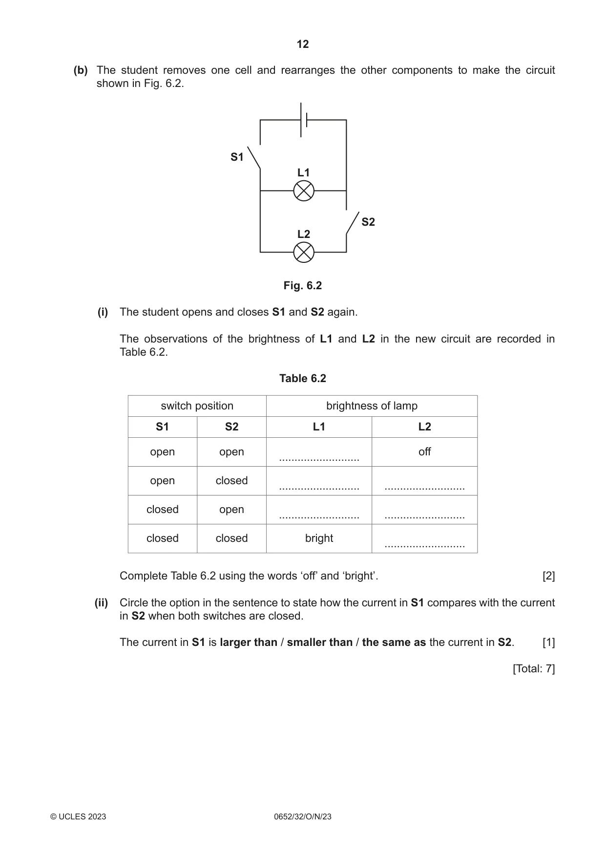 Cambridge IGCSE Physical Science 0652 2023 Oct/Nov Paper 3 · Variant 2 question paper, page 12 of 24