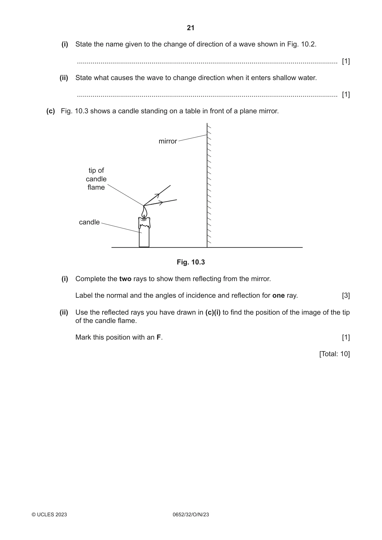 Cambridge IGCSE Physical Science 0652 2023 Oct/Nov Paper 3 · Variant 2 question paper, page 21 of 24