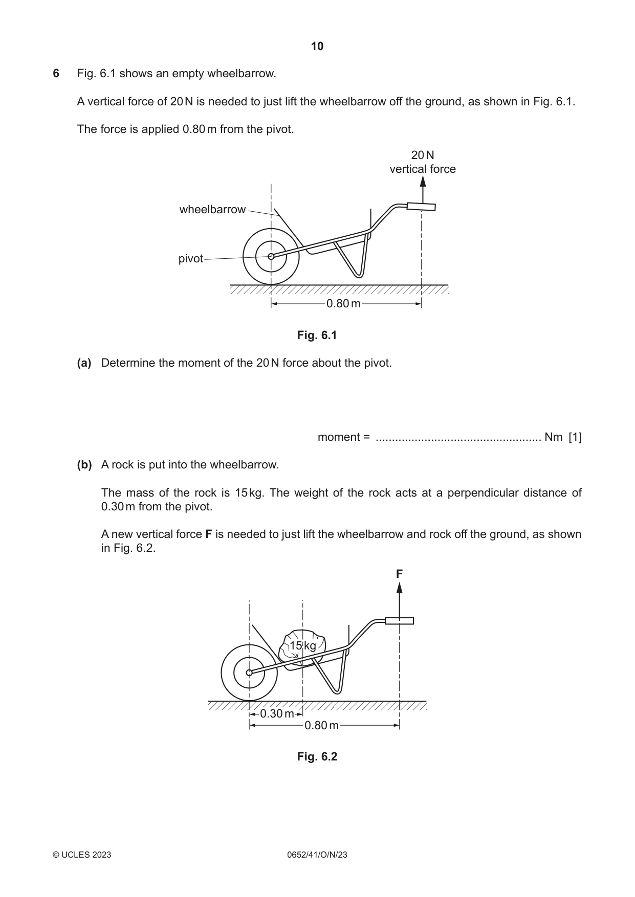 Cambridge IGCSE Physical Science 0652 2023 Oct/Nov Paper 4 · Variant 1 question paper, page 10 of 24