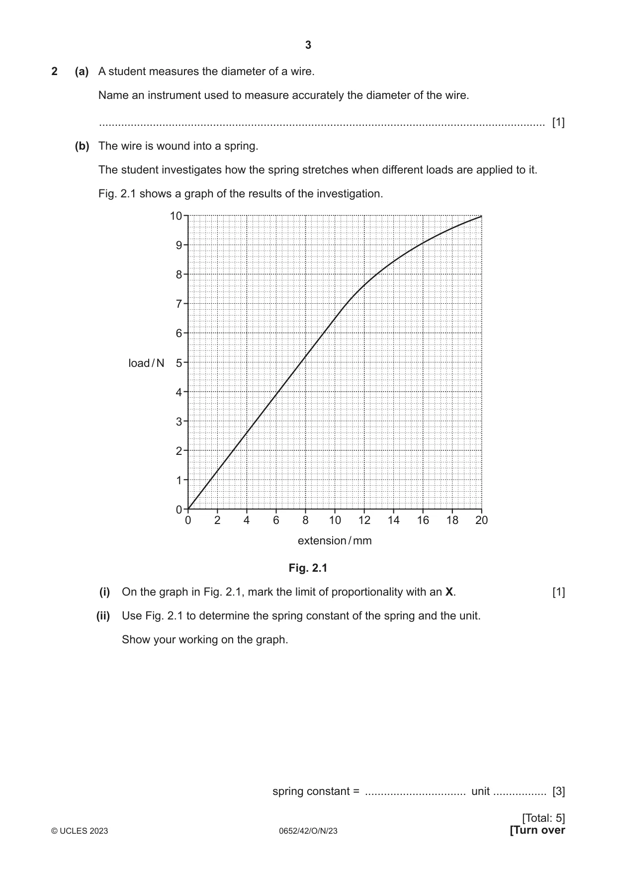 Cambridge IGCSE Physical Science 0652 2023 Oct/Nov Paper 4 · Variant 2 question paper, page 3 of 24