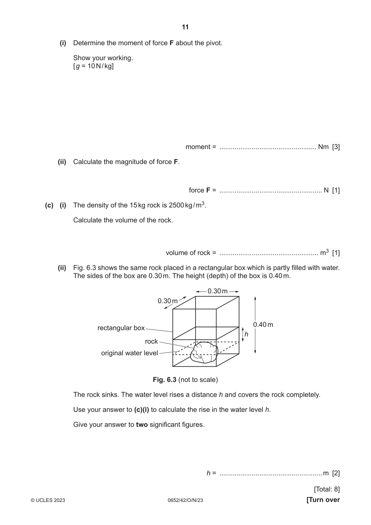 Cambridge IGCSE Physical Science 0652 2023 Oct/Nov Paper 4 · Variant 2 question paper, page 11 of 24