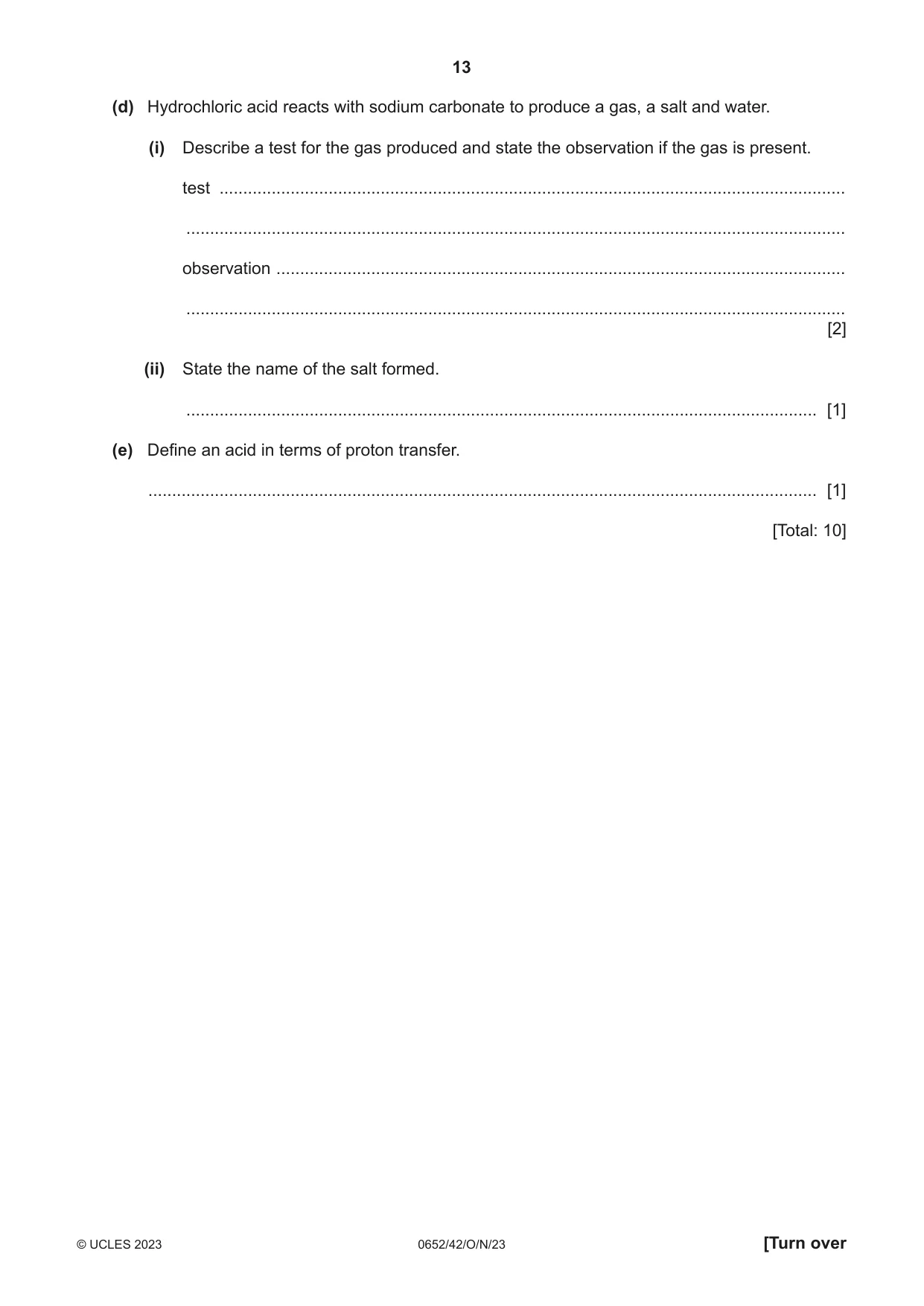 Cambridge IGCSE Physical Science 0652 2023 Oct/Nov Paper 4 · Variant 2 question paper, page 13 of 24