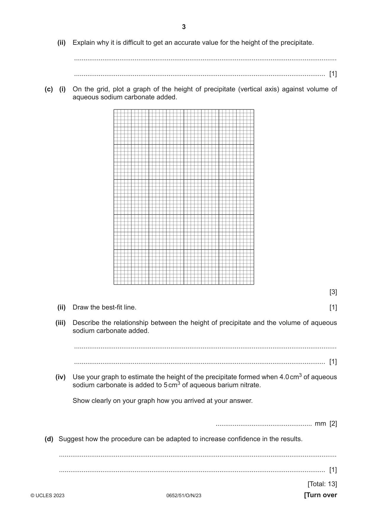 Cambridge IGCSE Physical Science 0652 2023 Oct/Nov Paper 5 · Variant 1 question paper, page 3 of 16
