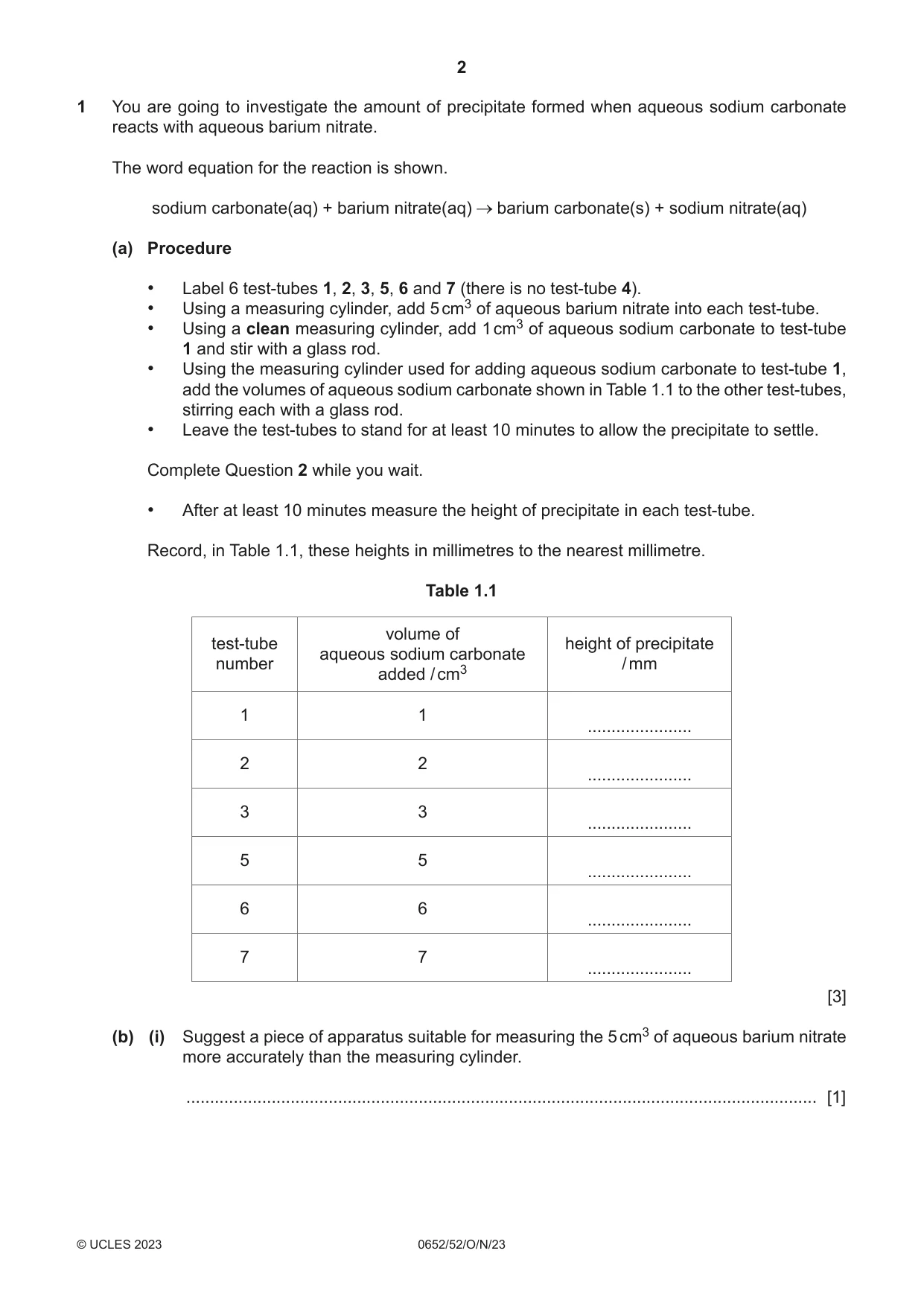 Cambridge IGCSE Physical Science 0652 2023 Oct/Nov Paper 5 · Variant 2 question paper, page 2 of 16